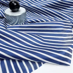 2,9m Bomullstrikå blå/vit rand