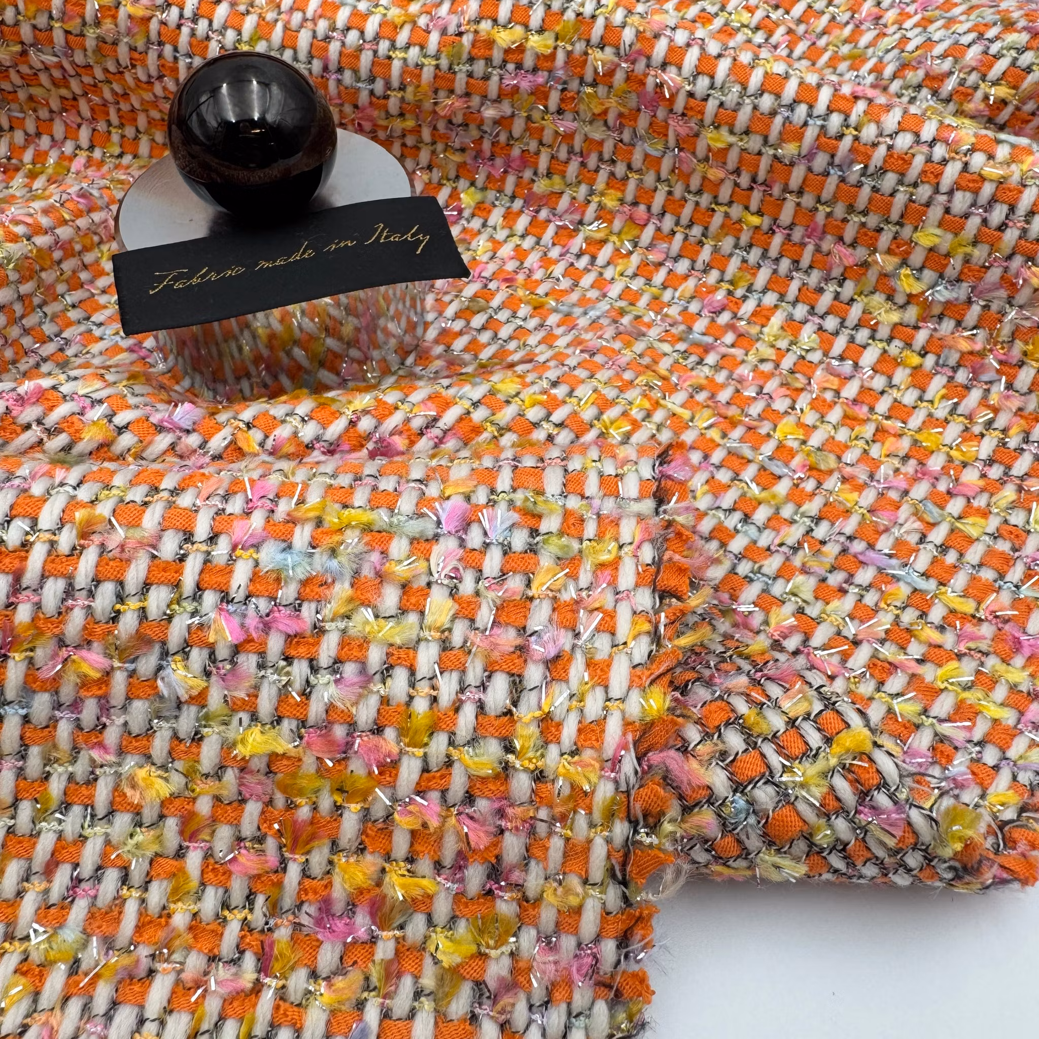 1,5m glitterchanel orange ull/viskos/bom/lurex