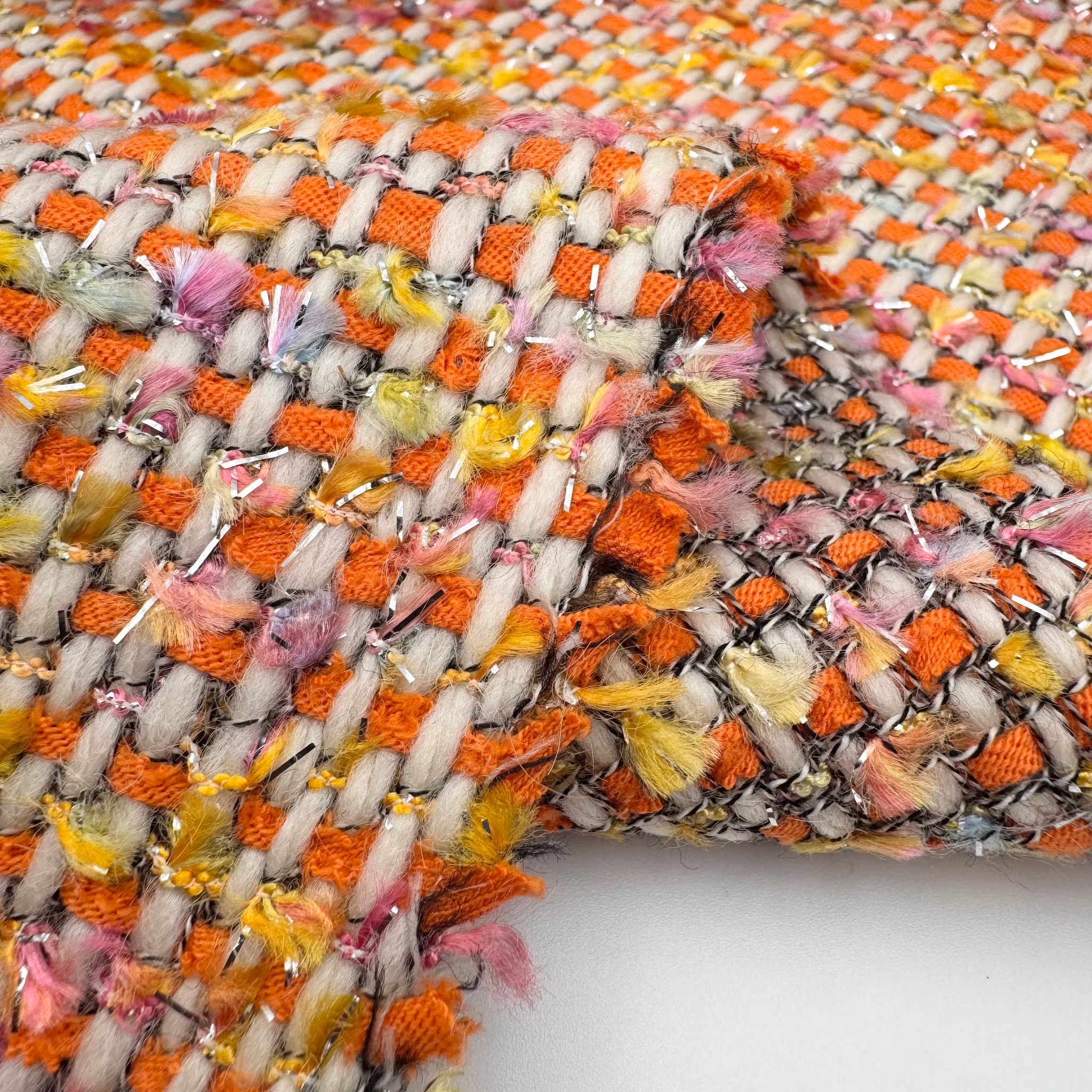 1,5m glitterchanel orange ull/viskos/bom/lurex