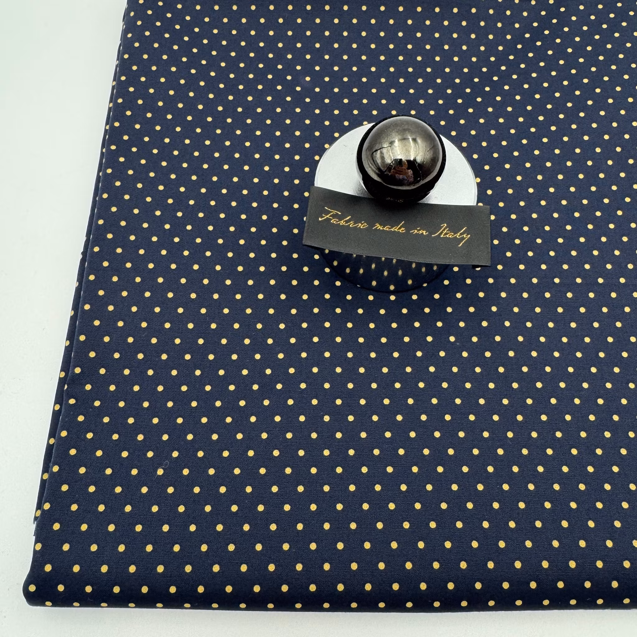 1,6m Bomull/elastan blå/guld prick Etr*