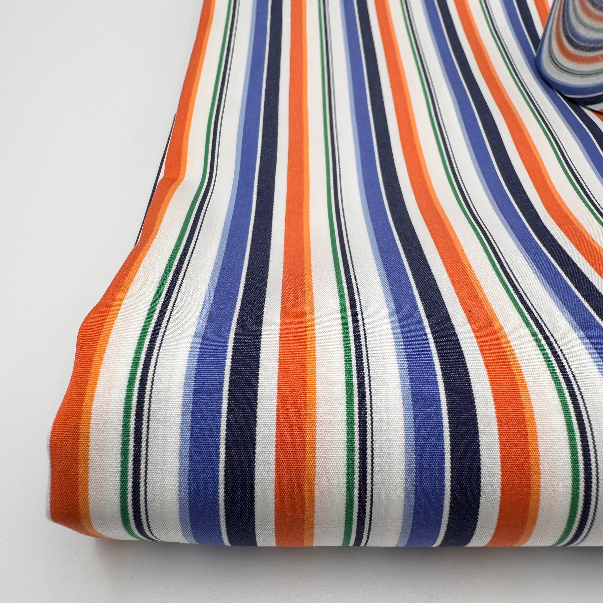 2m Bomull blå/orange smalrand