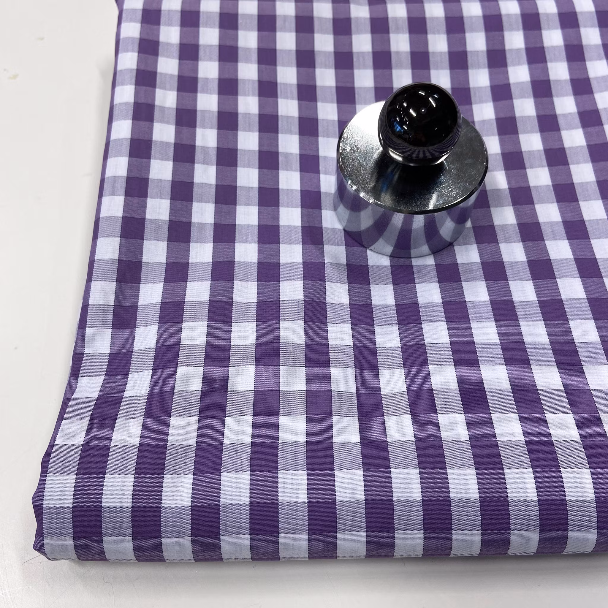 0,85m  Bomull Vit/Lila Rutig