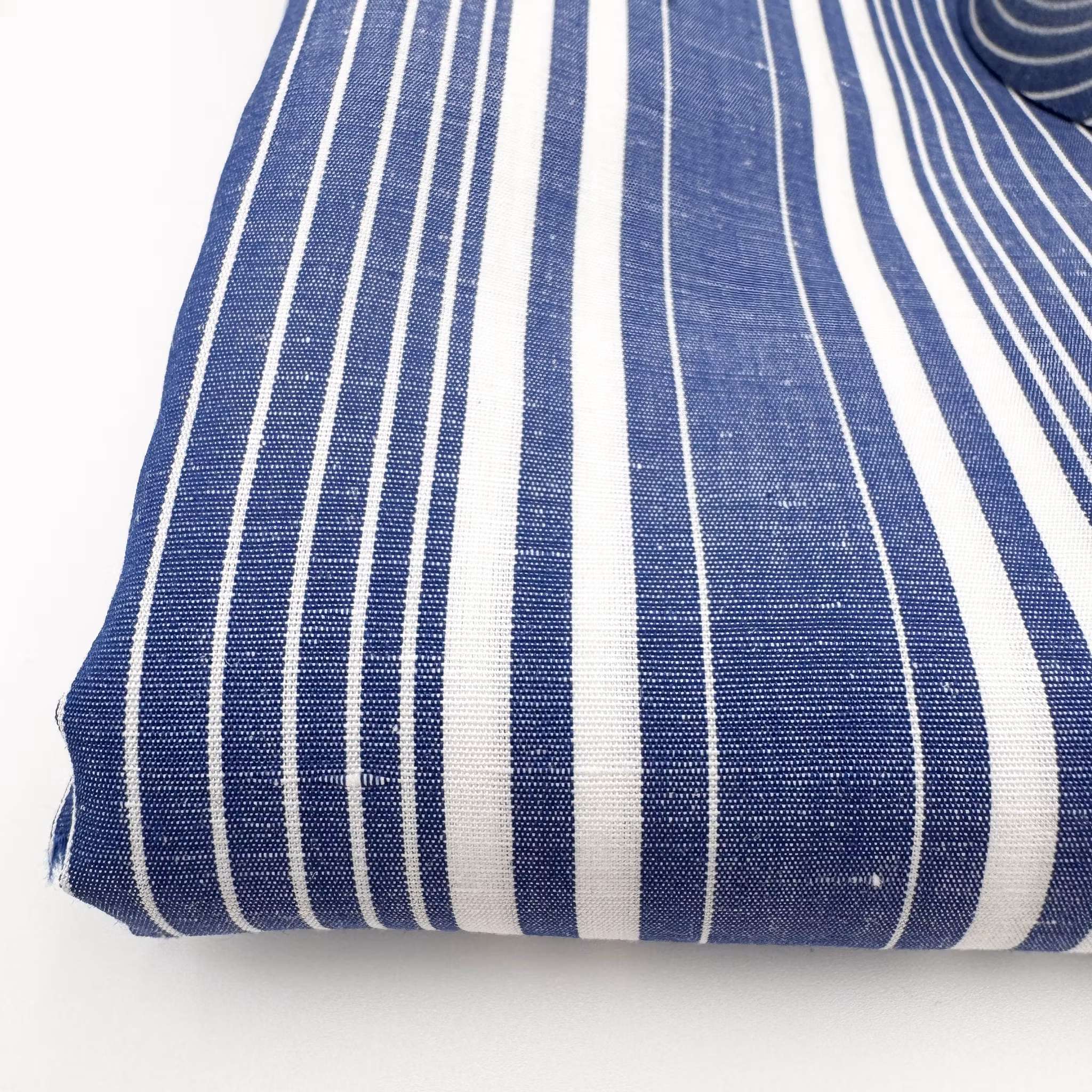 1,8m Lin/bomull blå/vit rand