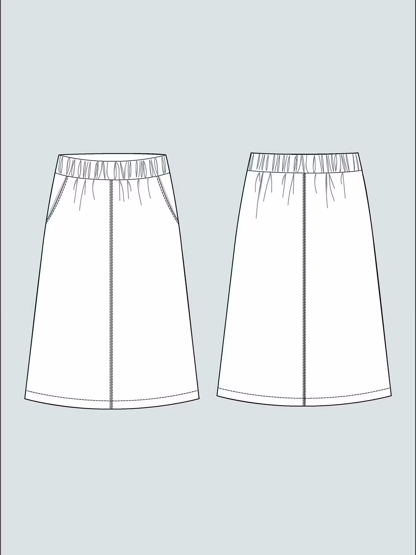 REA A-line midi skirt (XL-3XL)