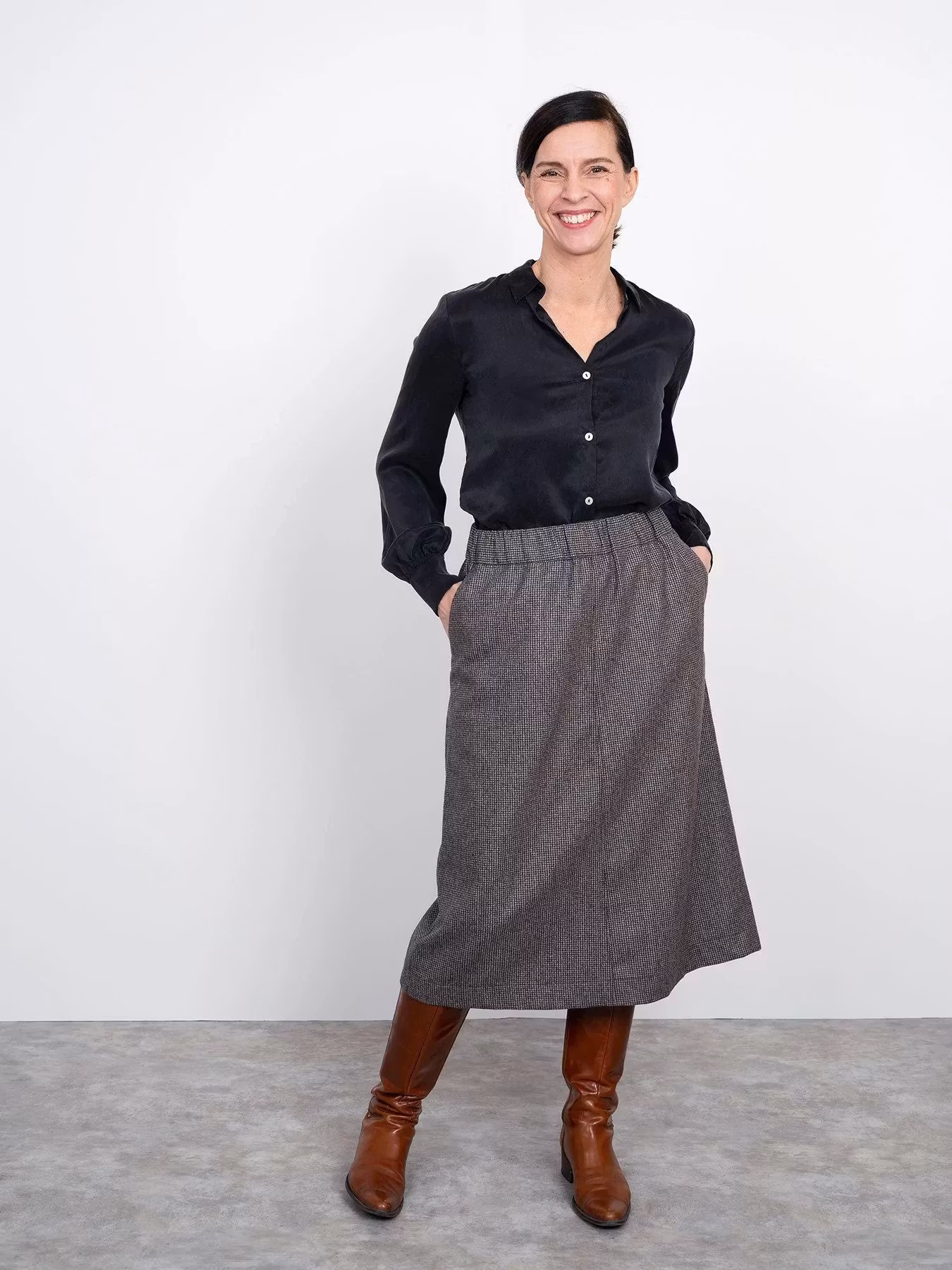 REA A-line midi skirt (XL-3XL)