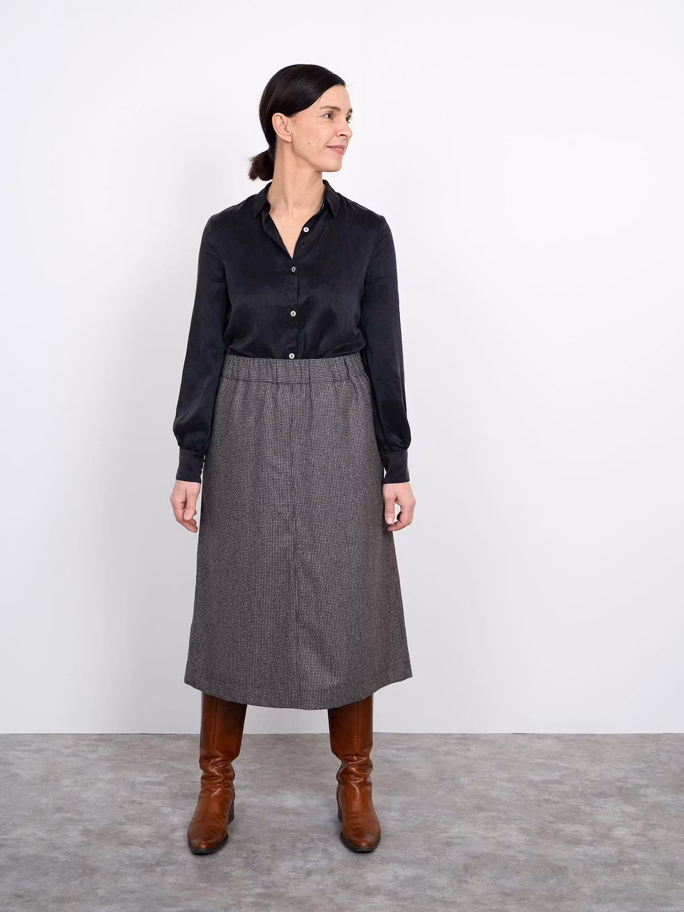 REA A-line midi skirt (XL-3XL)