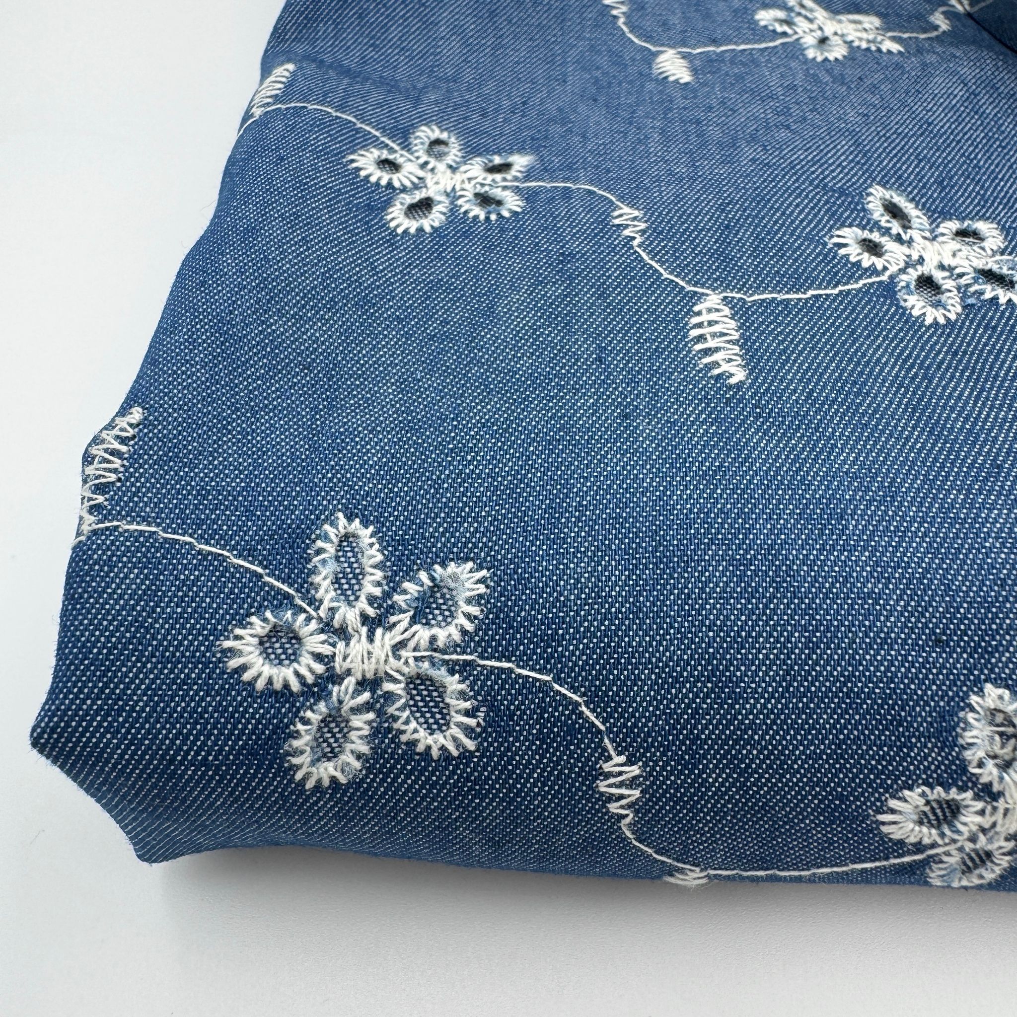 1,5m Denim m brodyr mellanblå