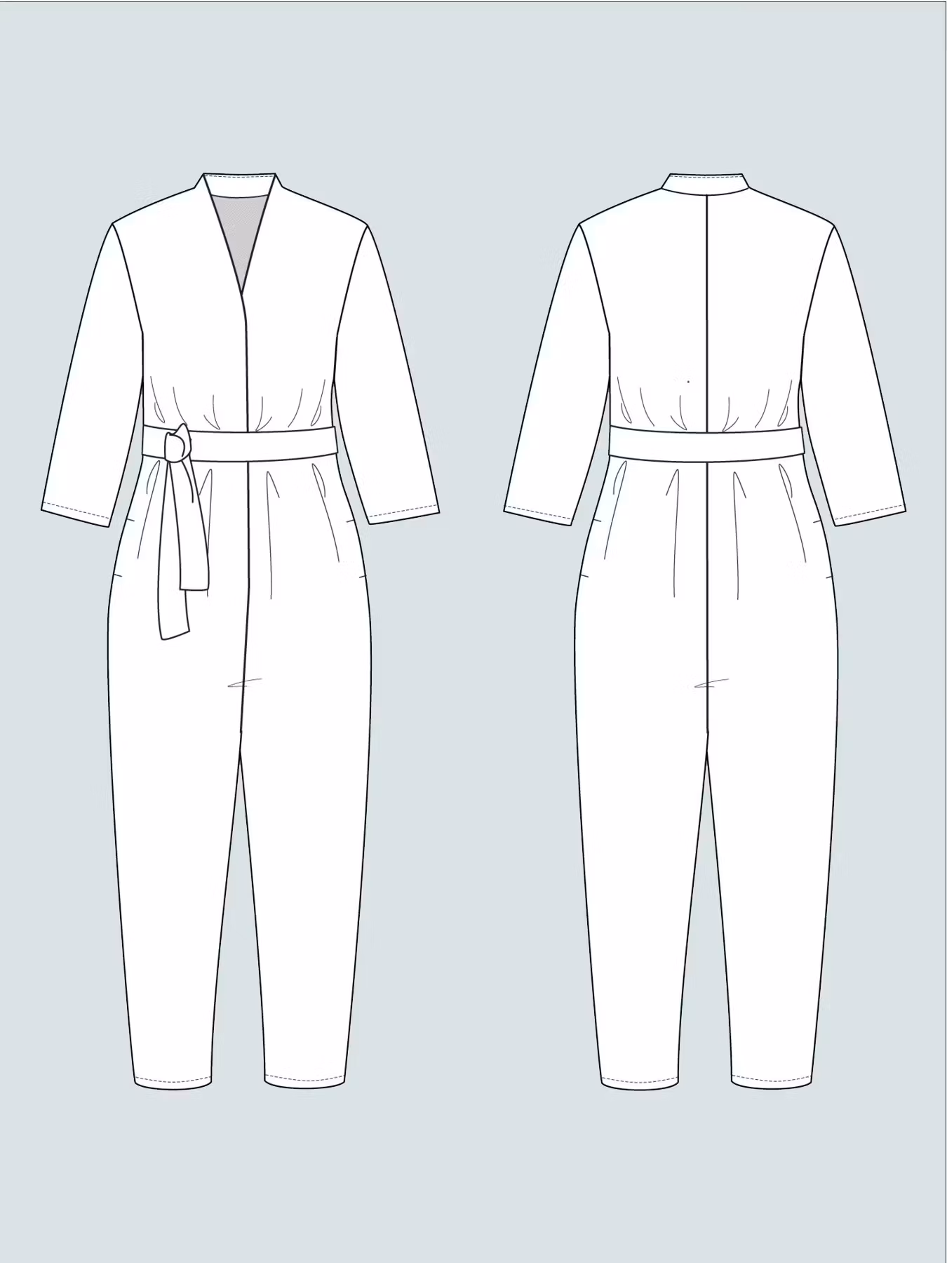 V-neck jumpsuit (XL-3XL)