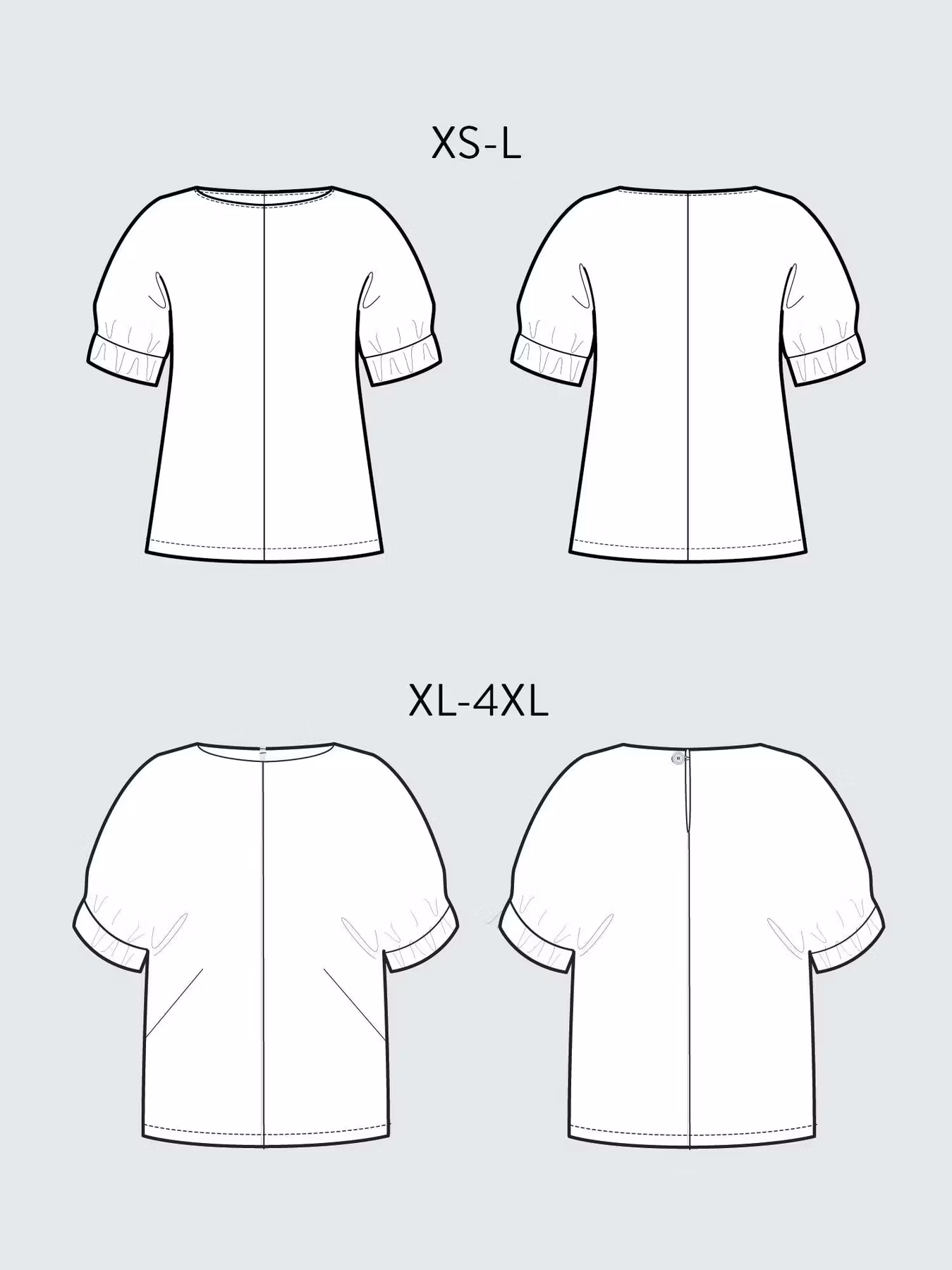 Cuff top, XL-4XL