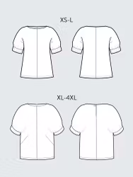 Cuff top, XL-4XL