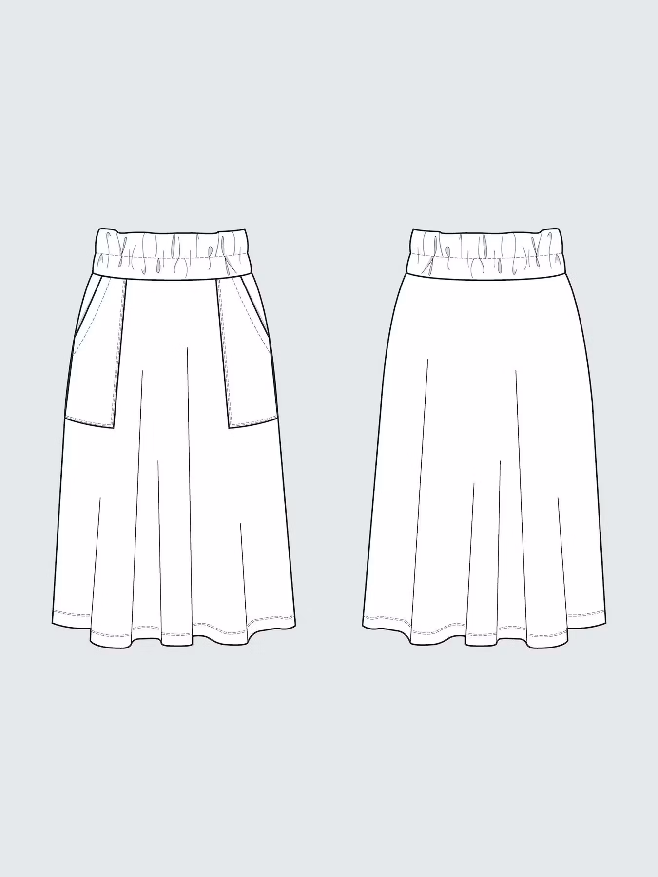 Elastic waist maxi skirt (XS-L)