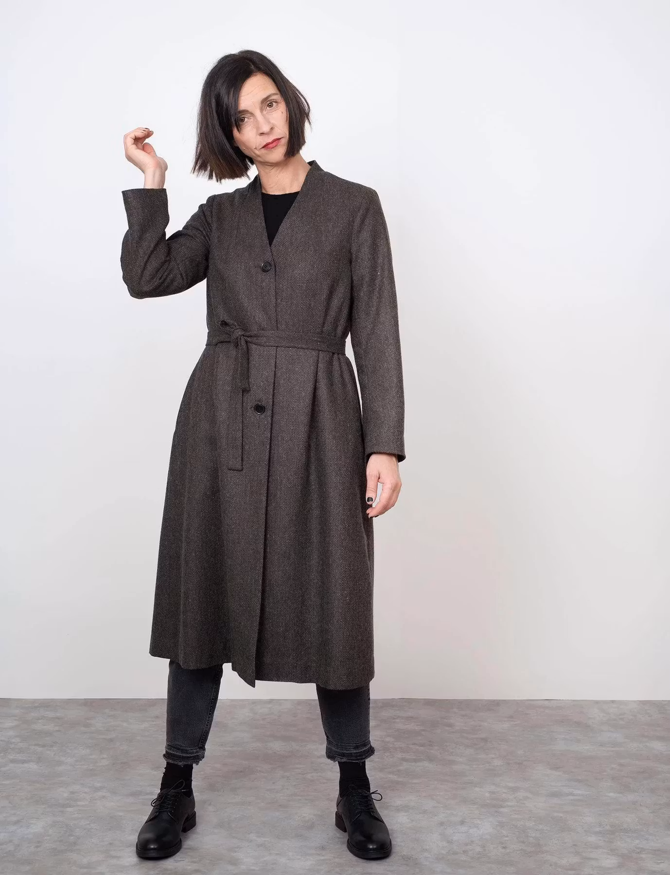 V-neck coat (XS-L)