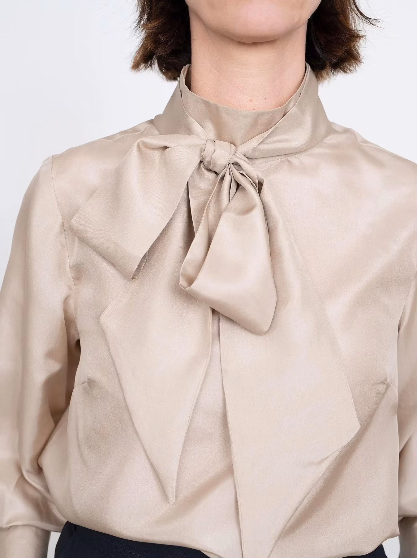 Tie bow blouse (XL-3XL)