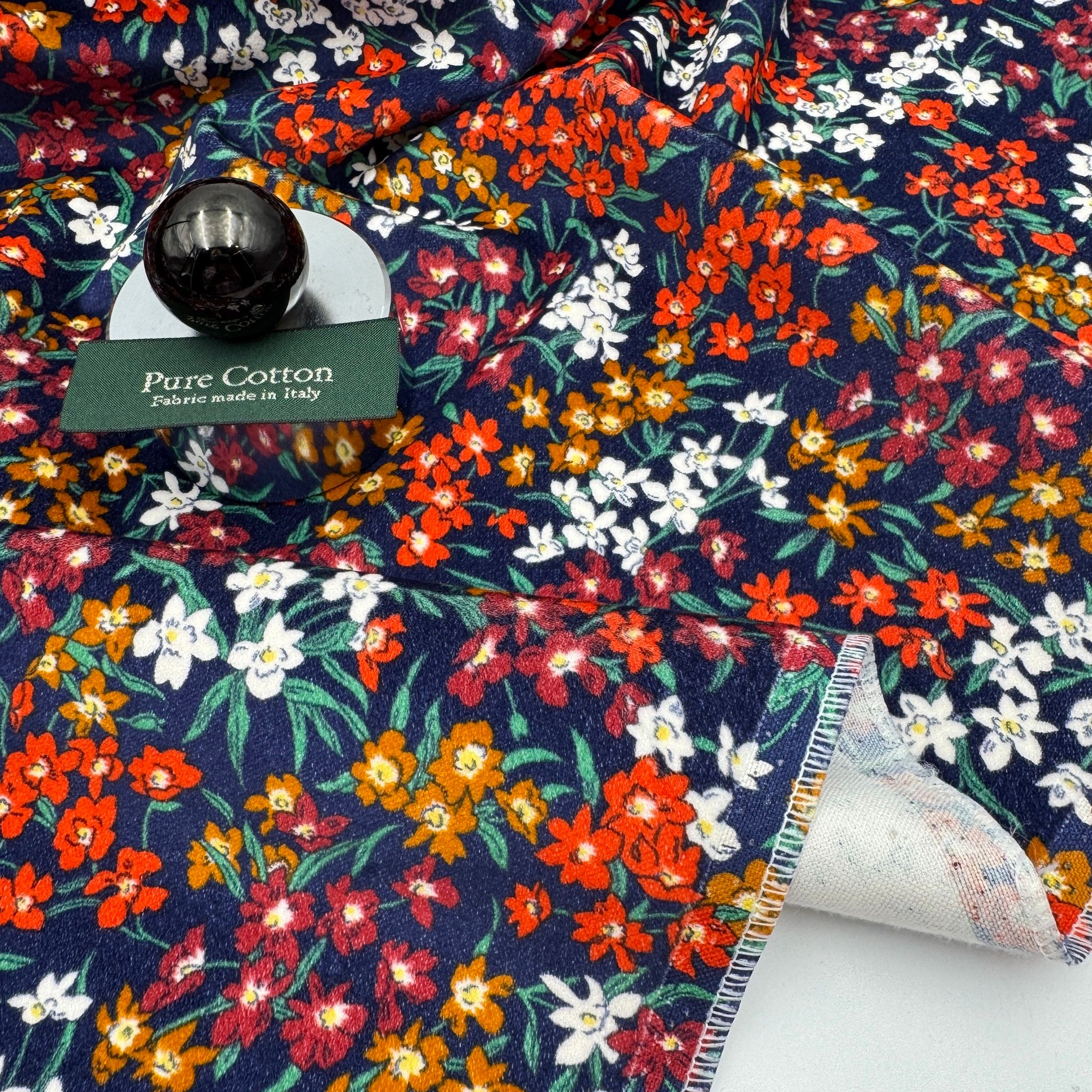 1,5m Libertysammet marin blommig