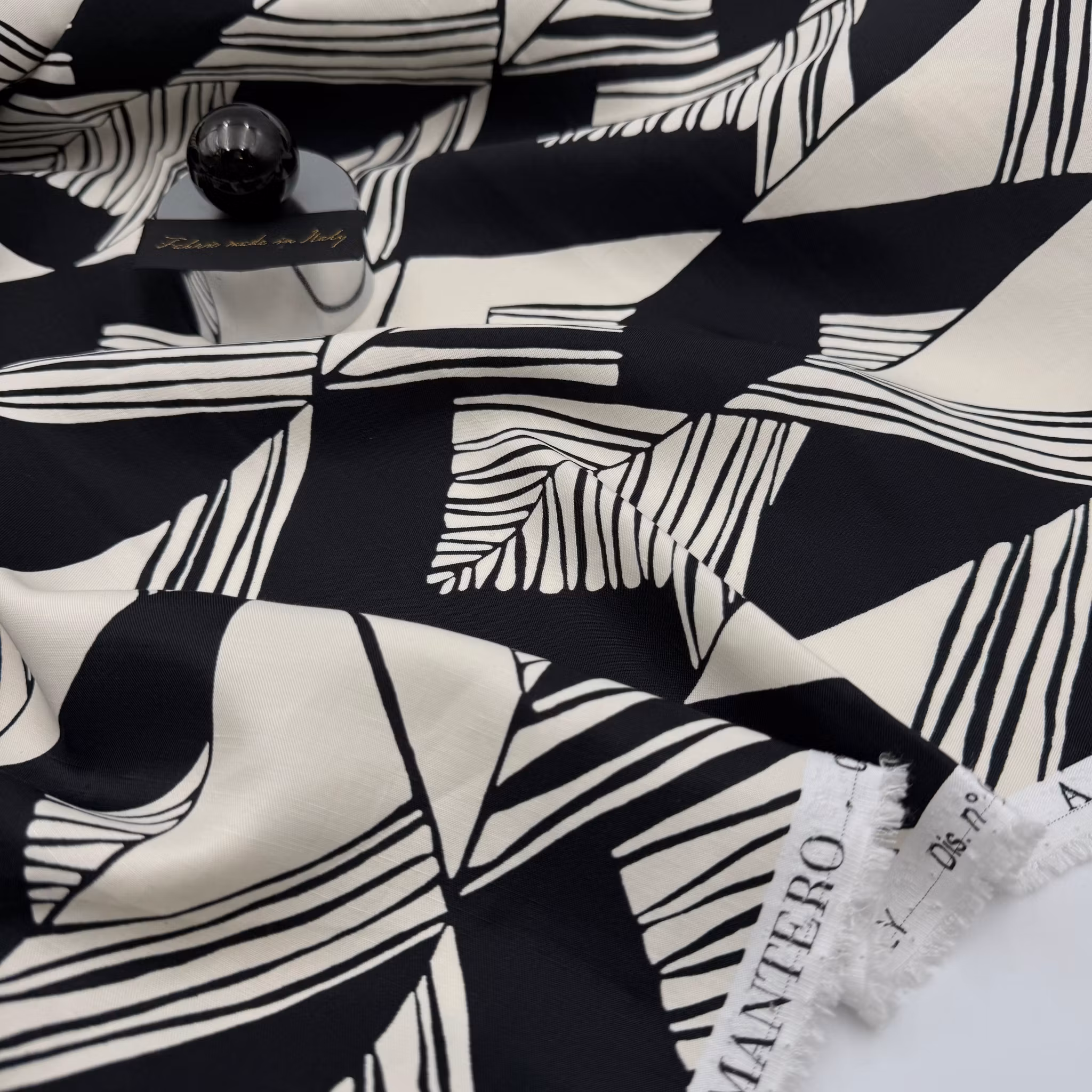 1,5m Viskos/lintwill crème/svart