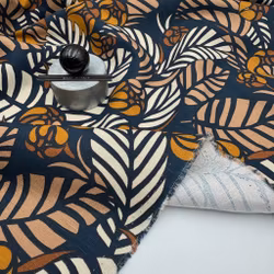 1,5m Bomull/lin marin/brun/beige