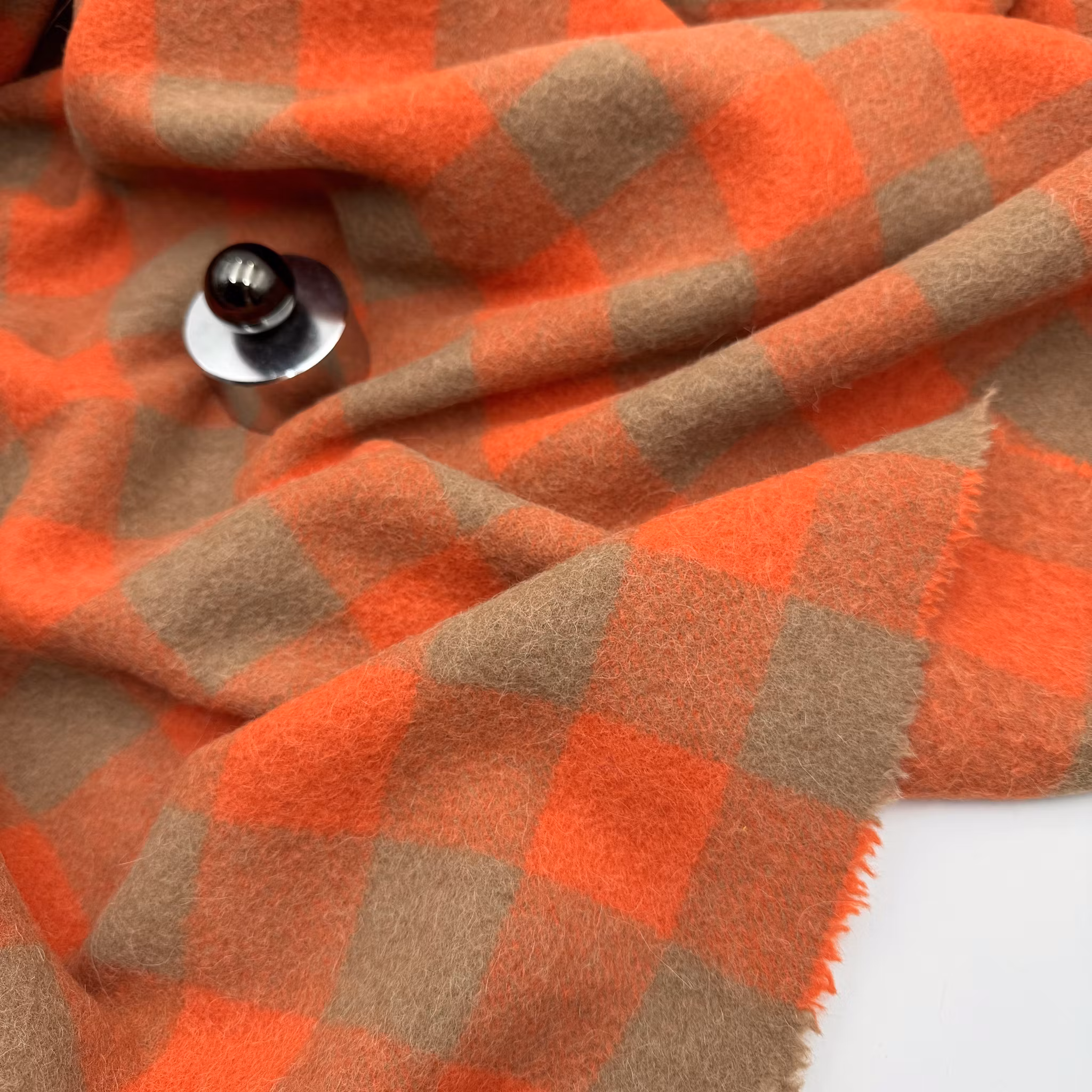 2m Kappull orange/ljusbrun rutig