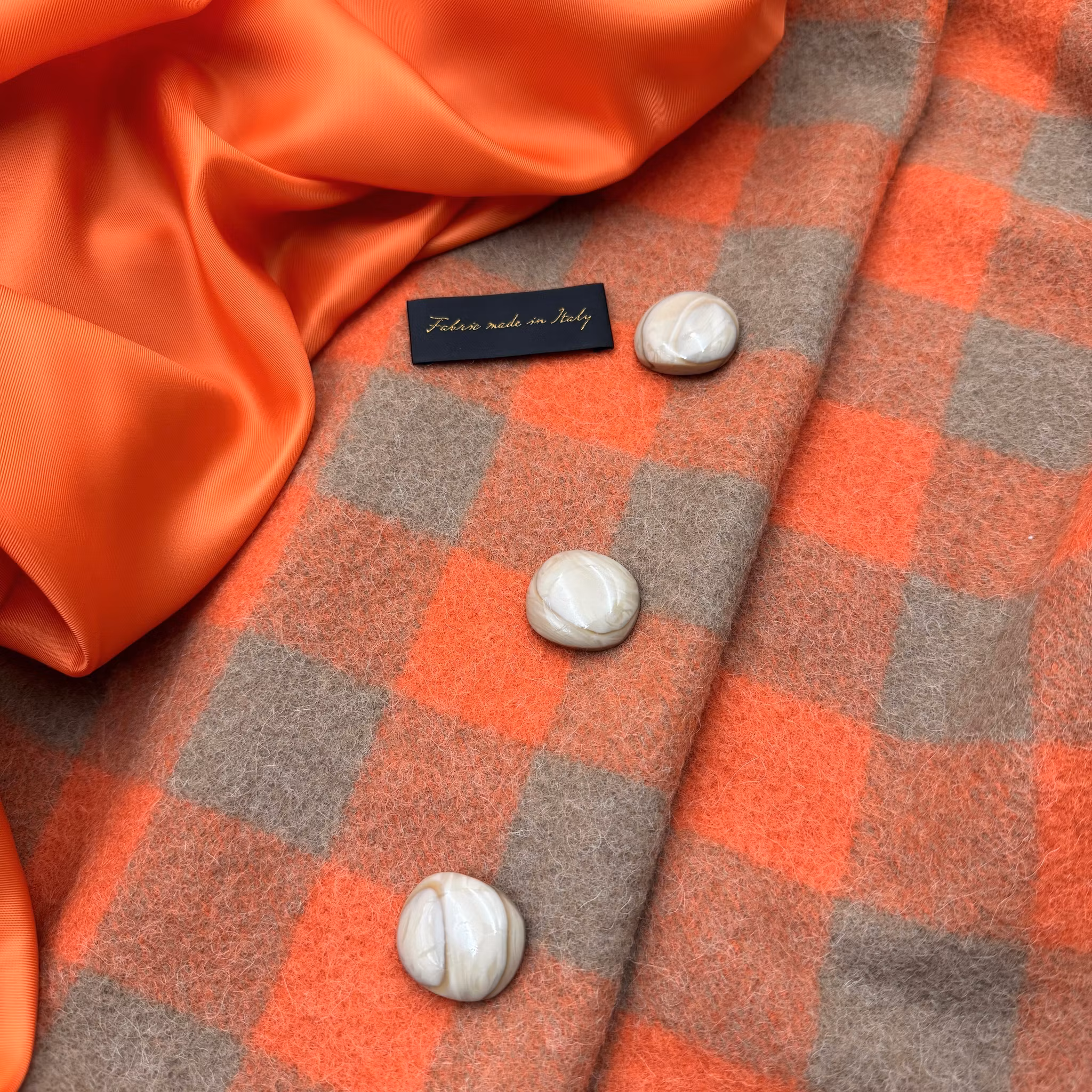 2m Kappull orange/ljusbrun rutig