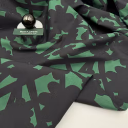 2m Bomullspoplin stormönstrad grön/marin