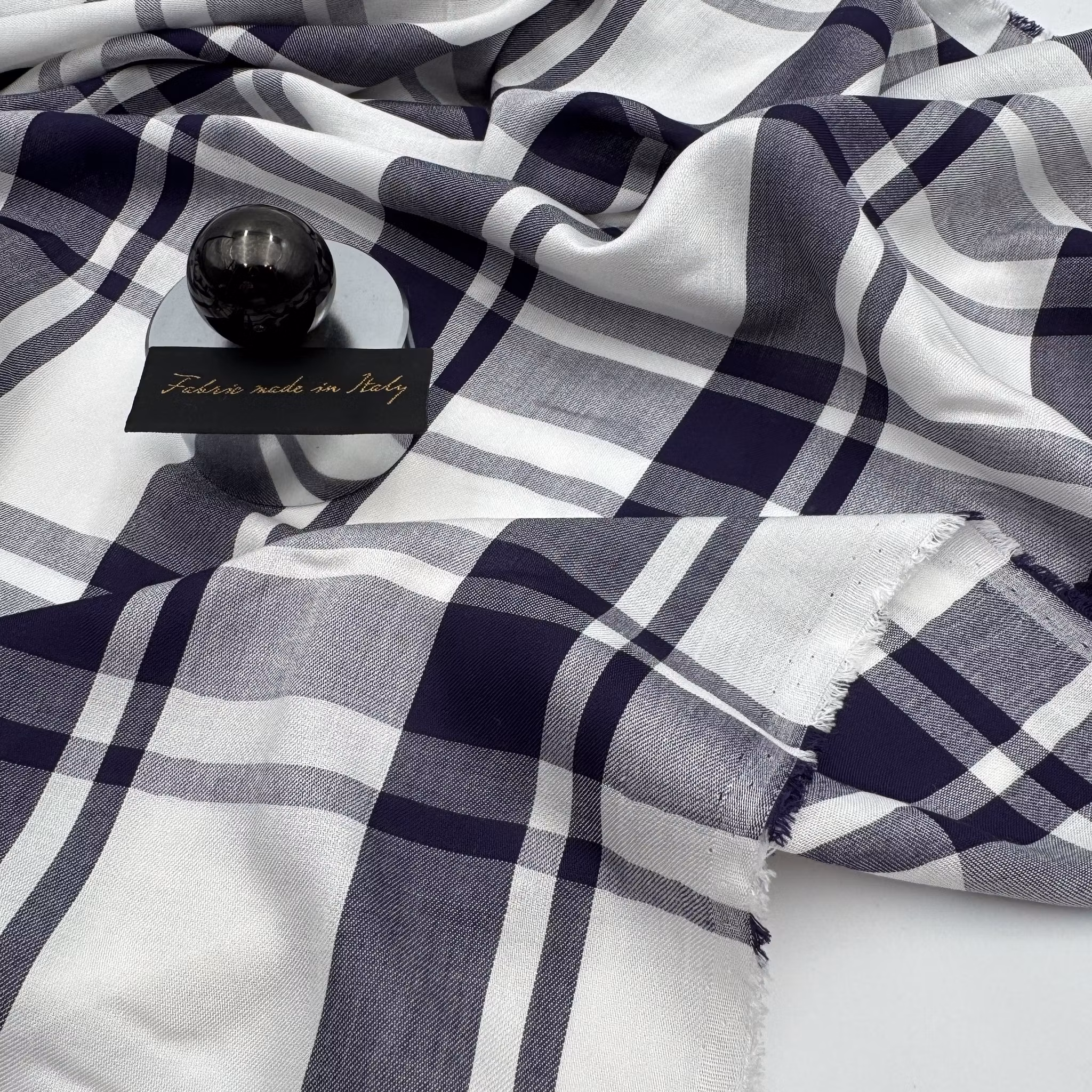 2,25m Viskos blåvitrutig Gucci*