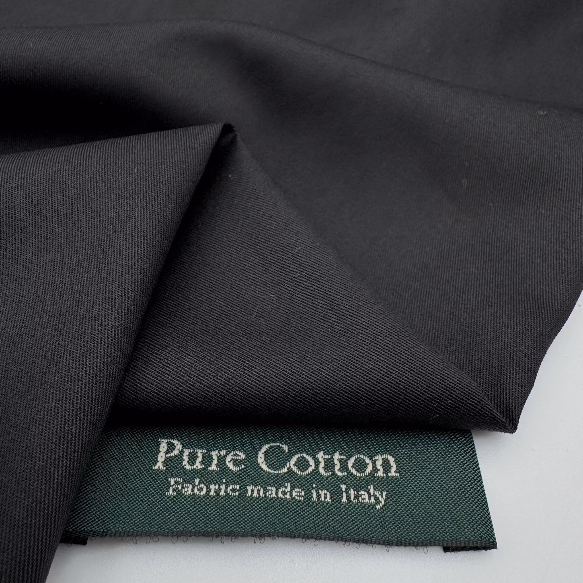 1,5m Skjortbomull svart kypert