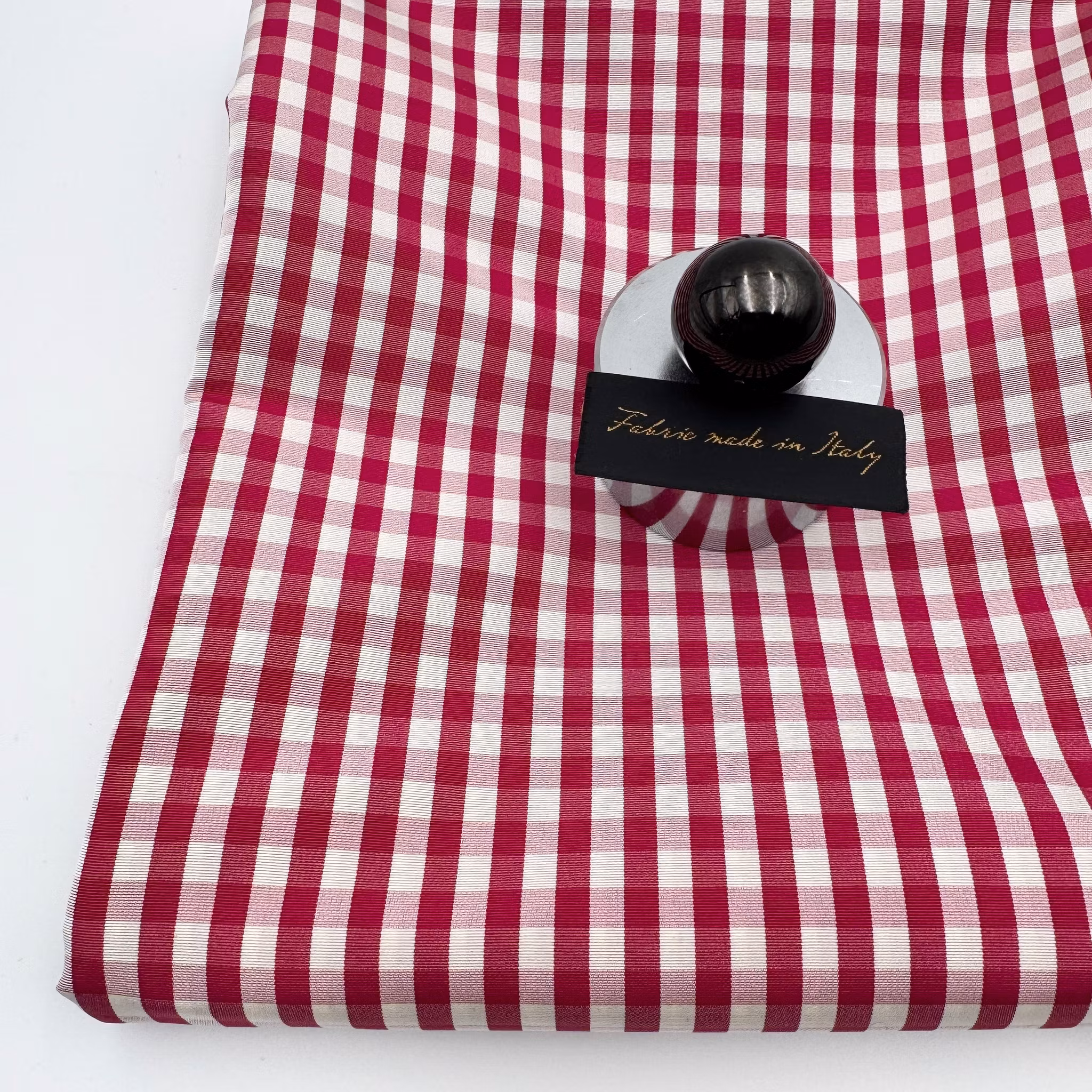 2,45m  Sidenrips rutig bordeaux