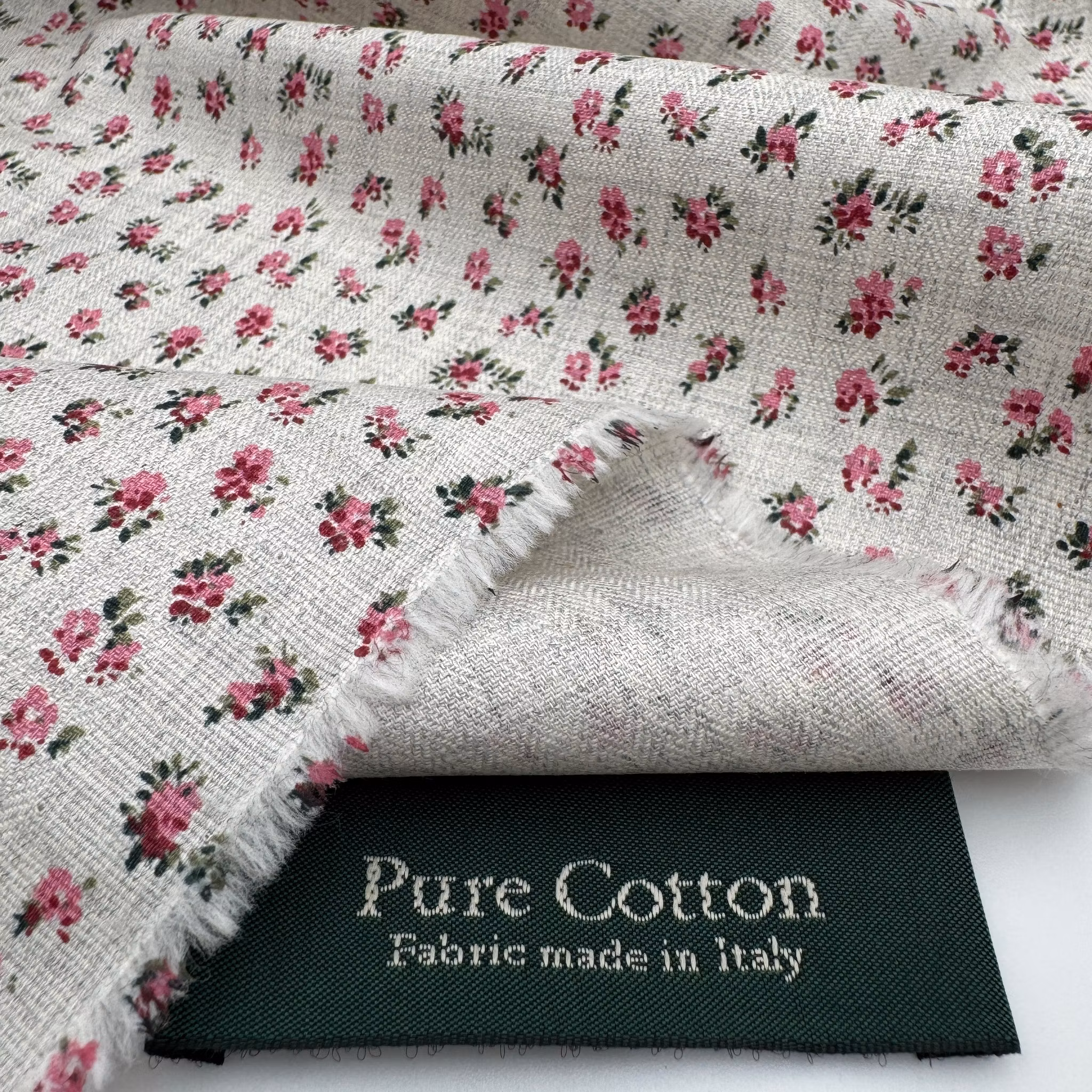 1m Skjortbomull ljusgrå småblommig