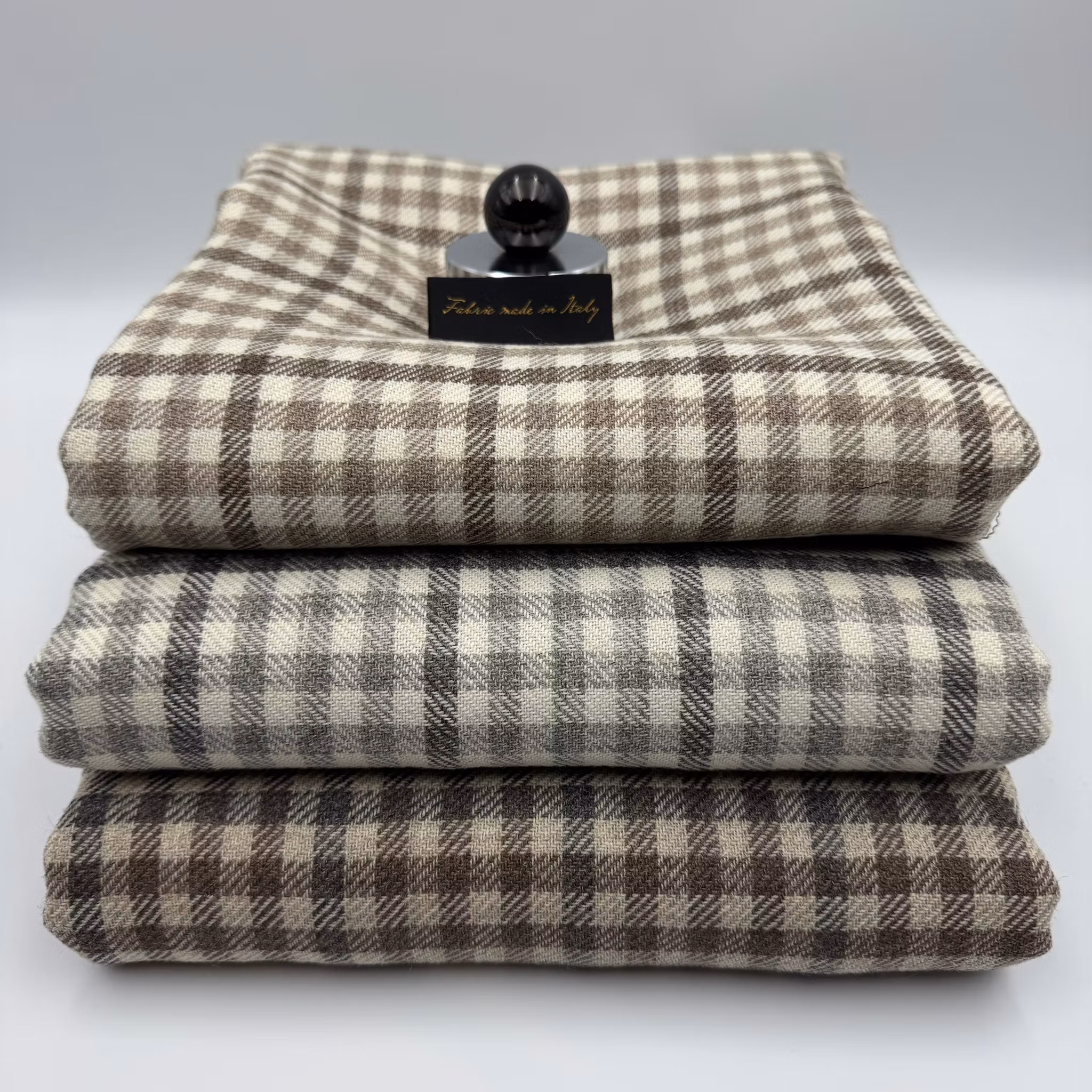 1,5m Ulltweed rutig ljusbrun/beige