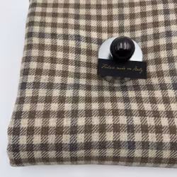 1,5m Ulltweed rutig brun/grå