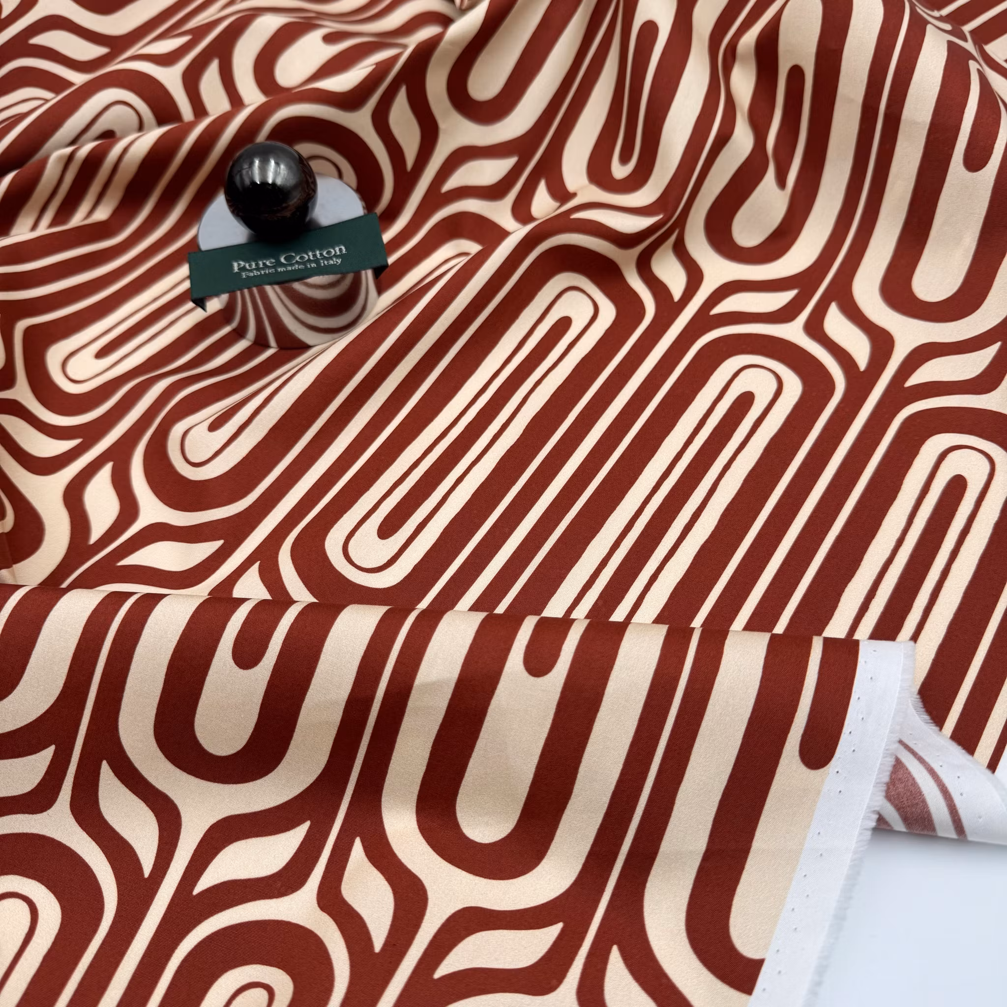 1m, Skjortbomull rost/ljusbeige Max M. Stuvbit