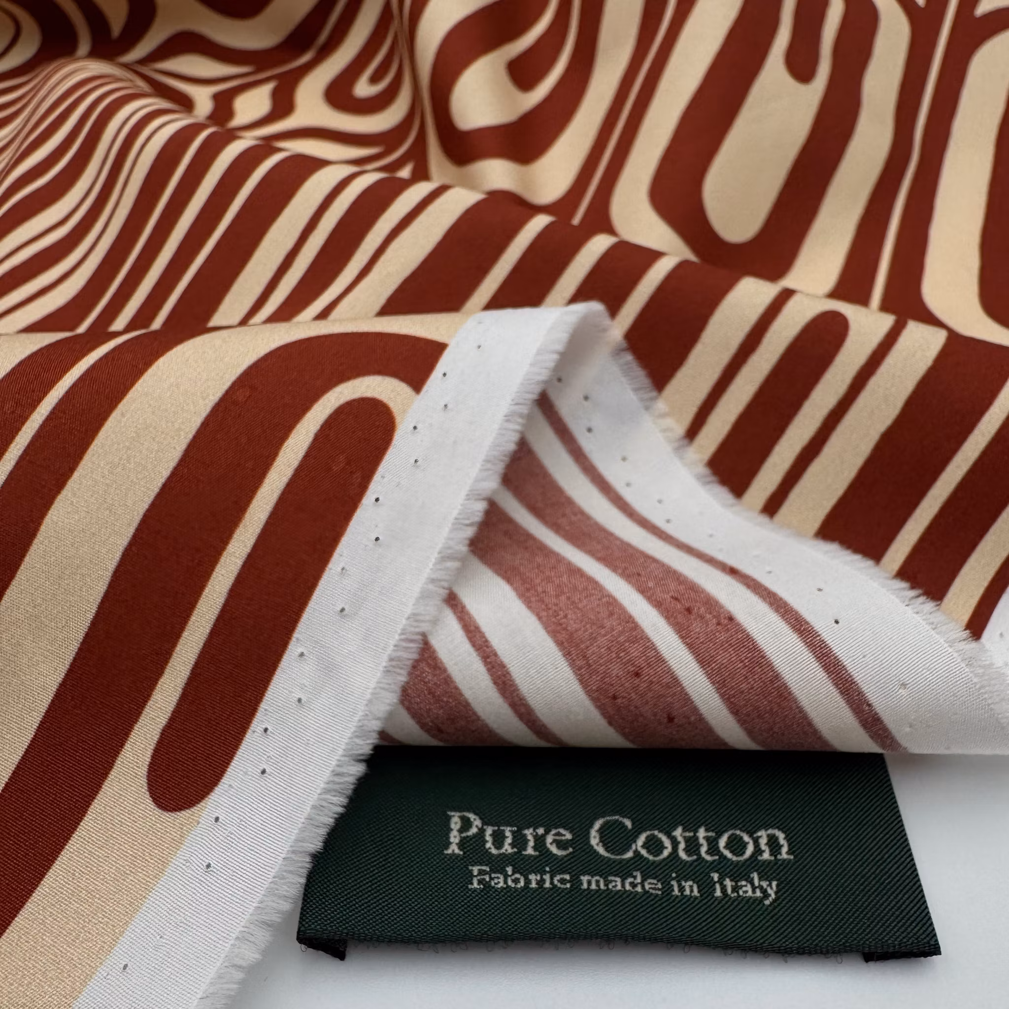 1m, Skjortbomull rost/ljusbeige Max M. Stuvbit