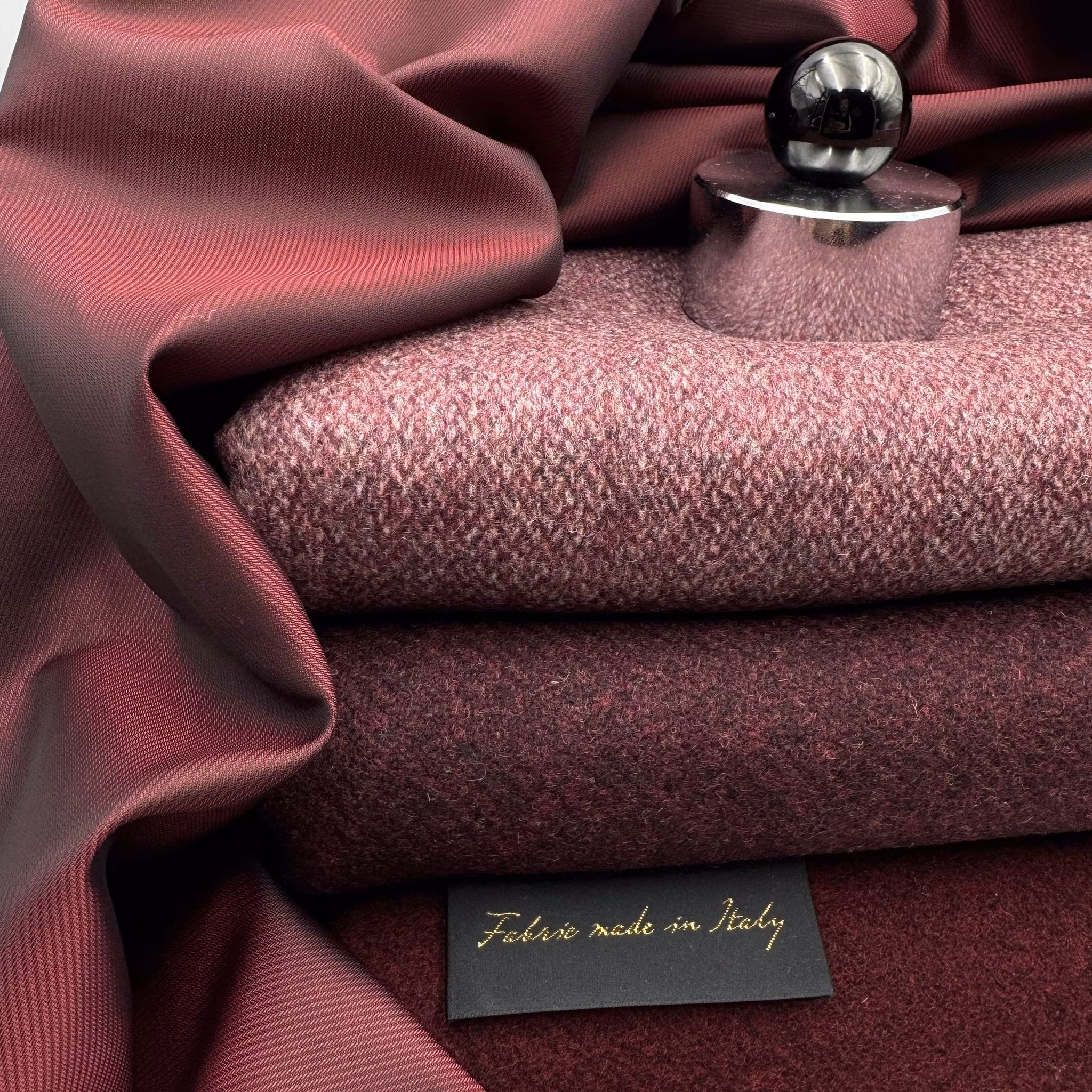 1,5m Ulltweed melerad burgundy