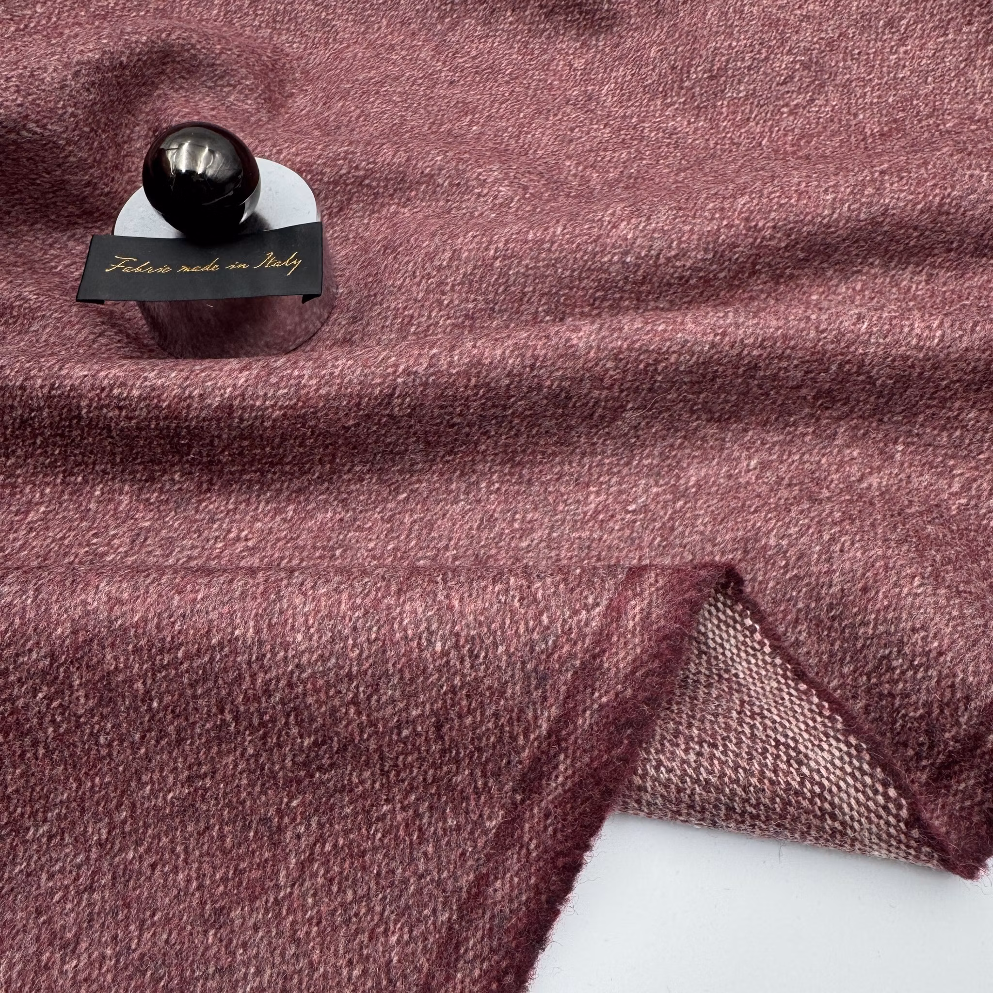 1,5m Ulltweed melerad burgundy