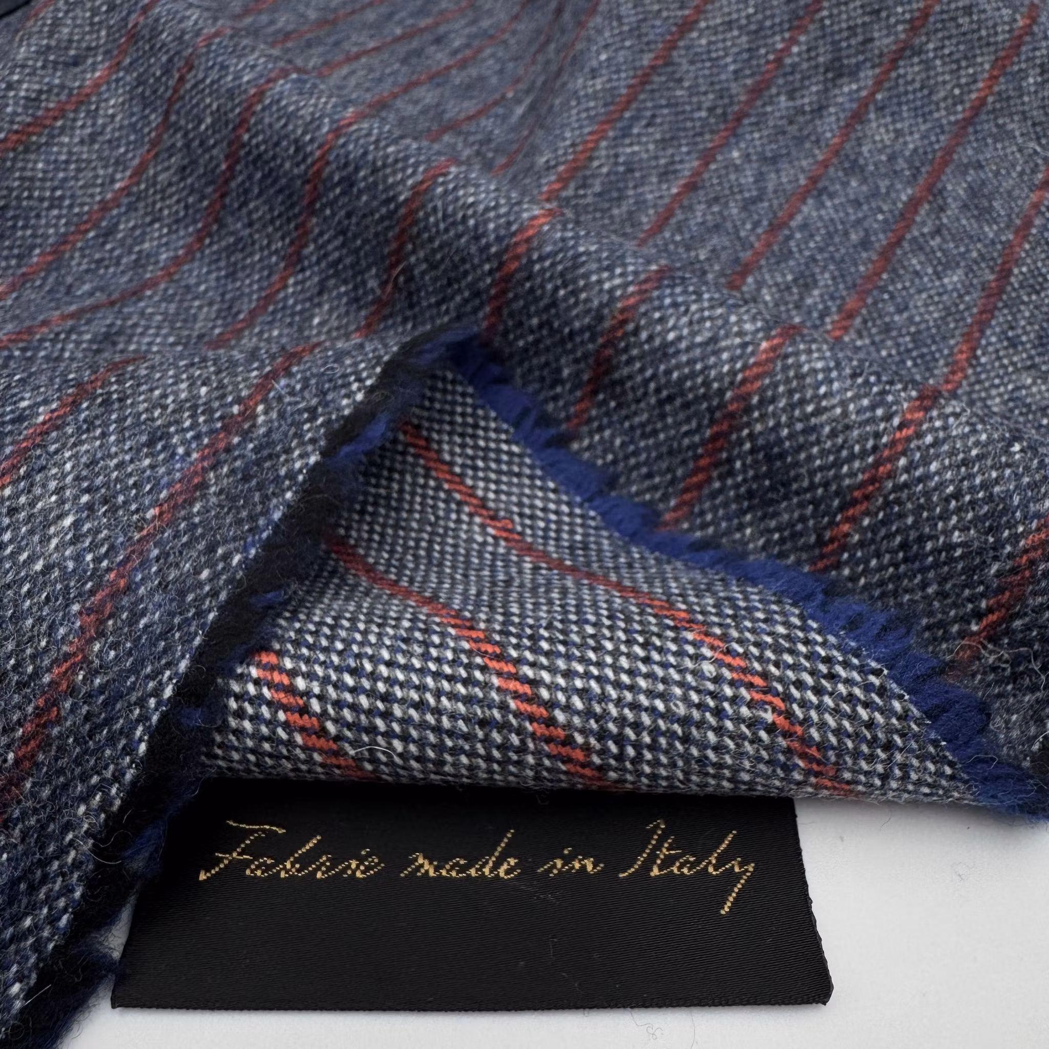 1,5m Ull/angora blå/röd Riccer*