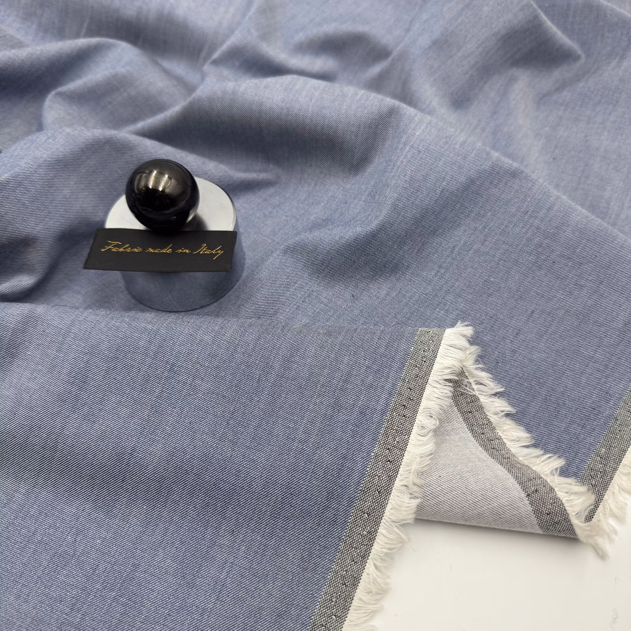 1,5m Ull/bomullsdenim ljusblå