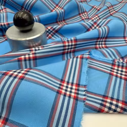 2,5m Lyocell blårutig