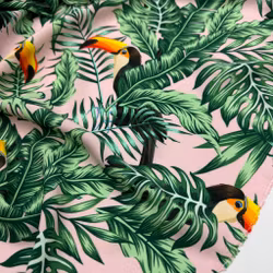 2,4m Viskos ljusrosa m fåglar