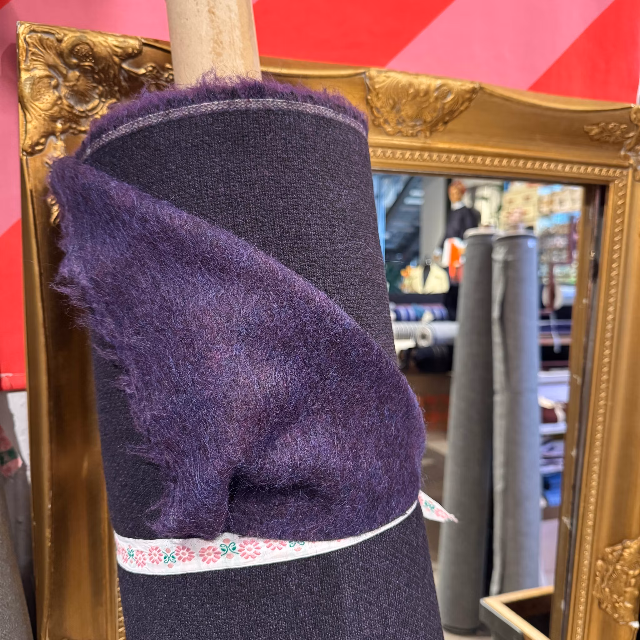 1,5m Mohairpäls lila (syntetbaksida)