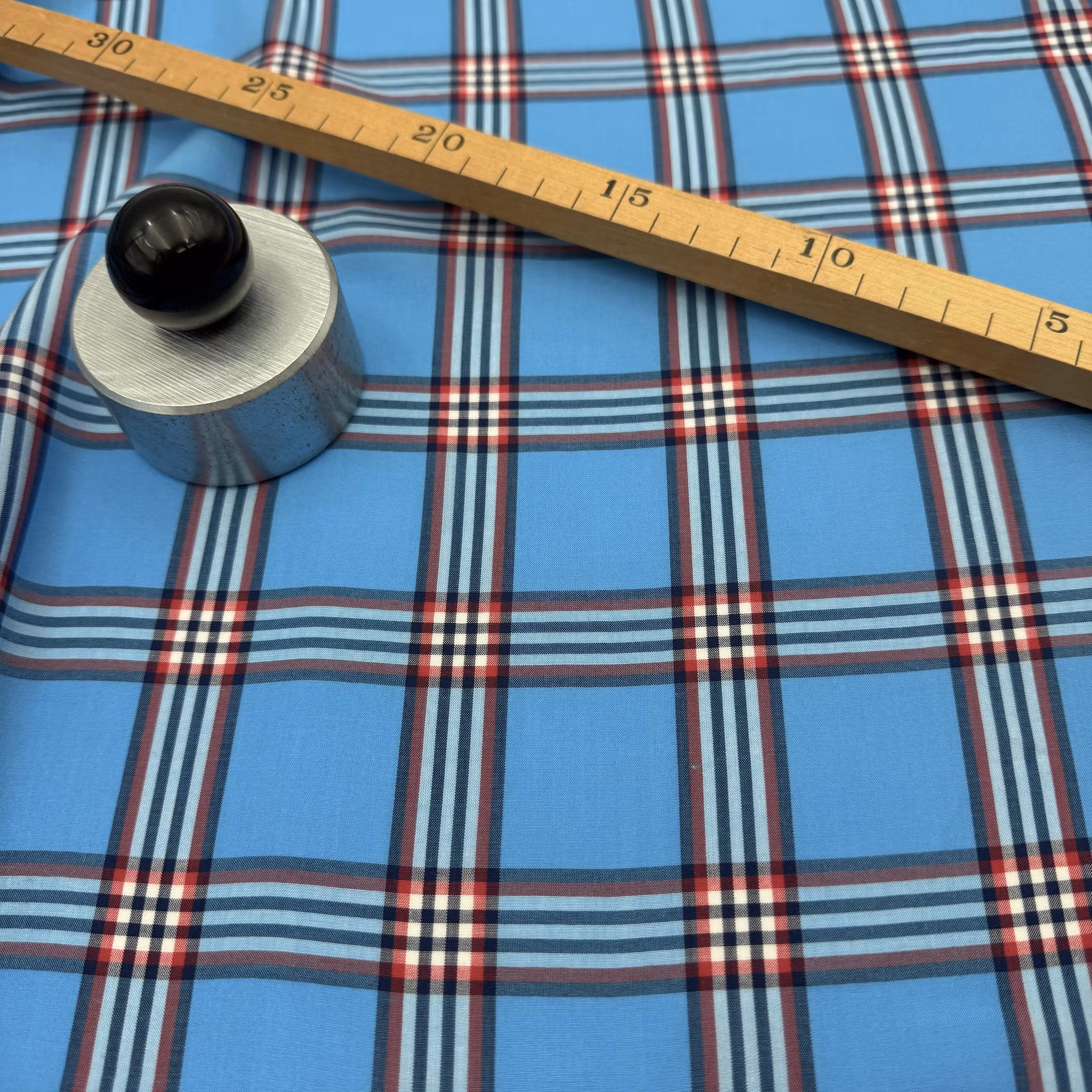 2,35m Lyocell blårutig