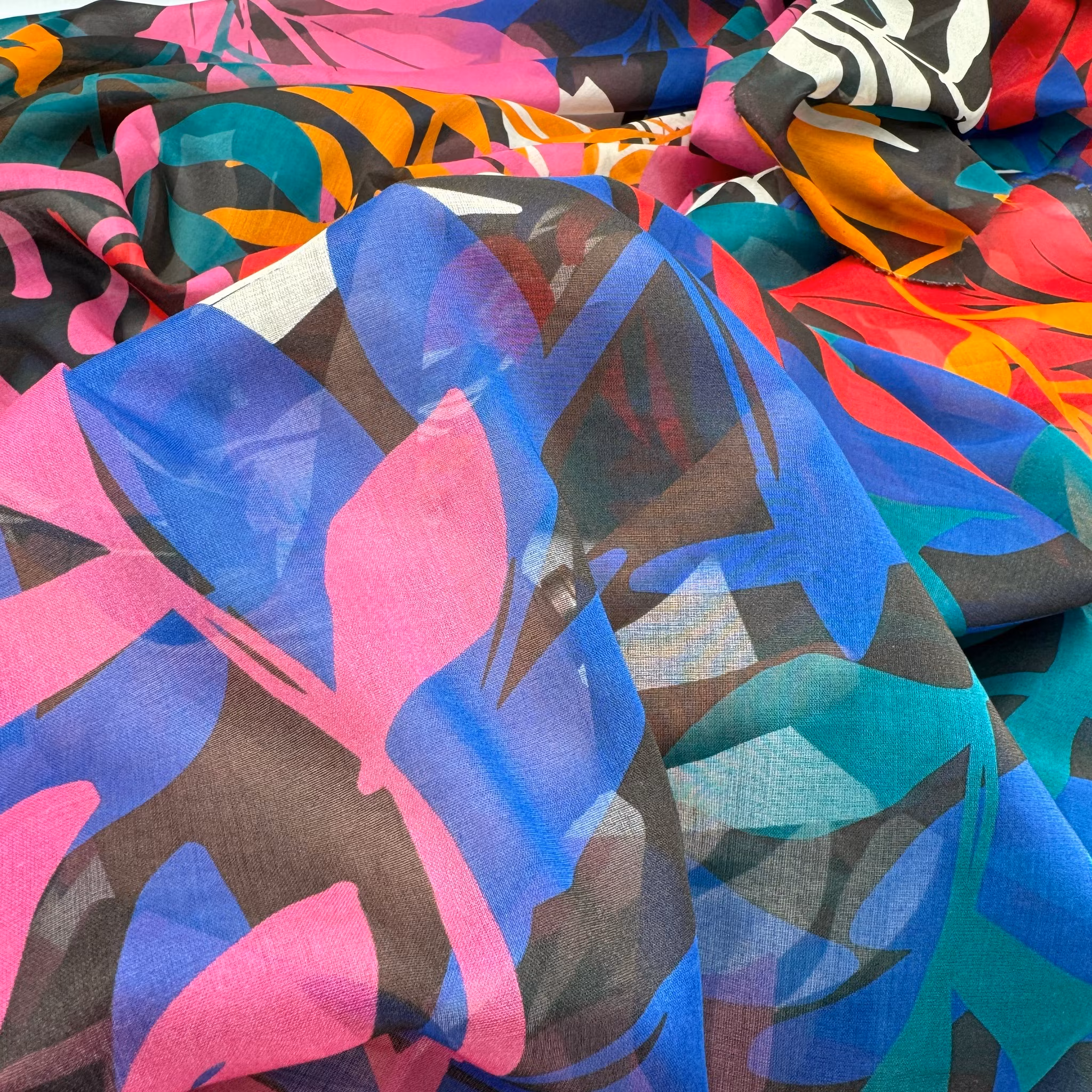 1,5m Siden/bomull batist glada blad