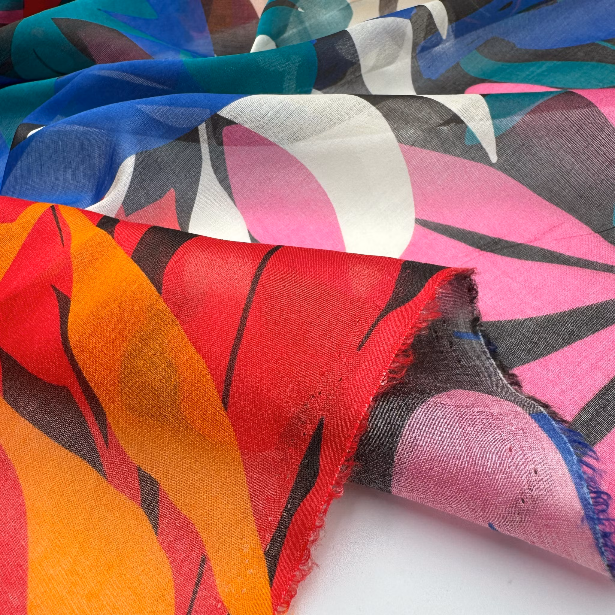 1,5m Siden/bomull batist glada blad