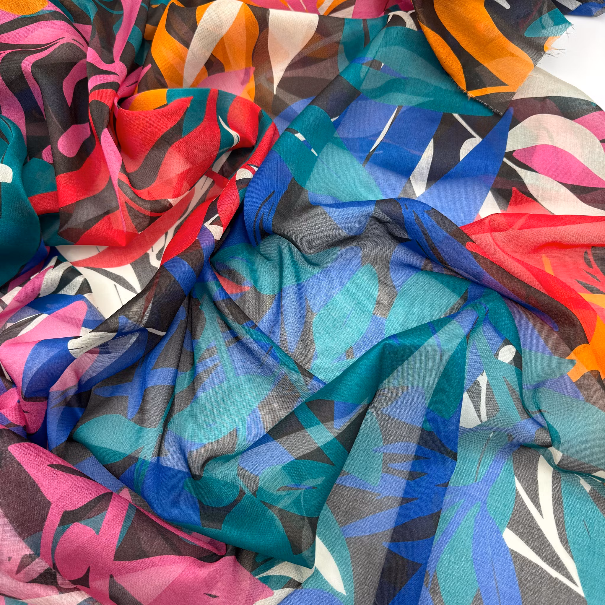 1,5m Siden/bomull batist glada blad