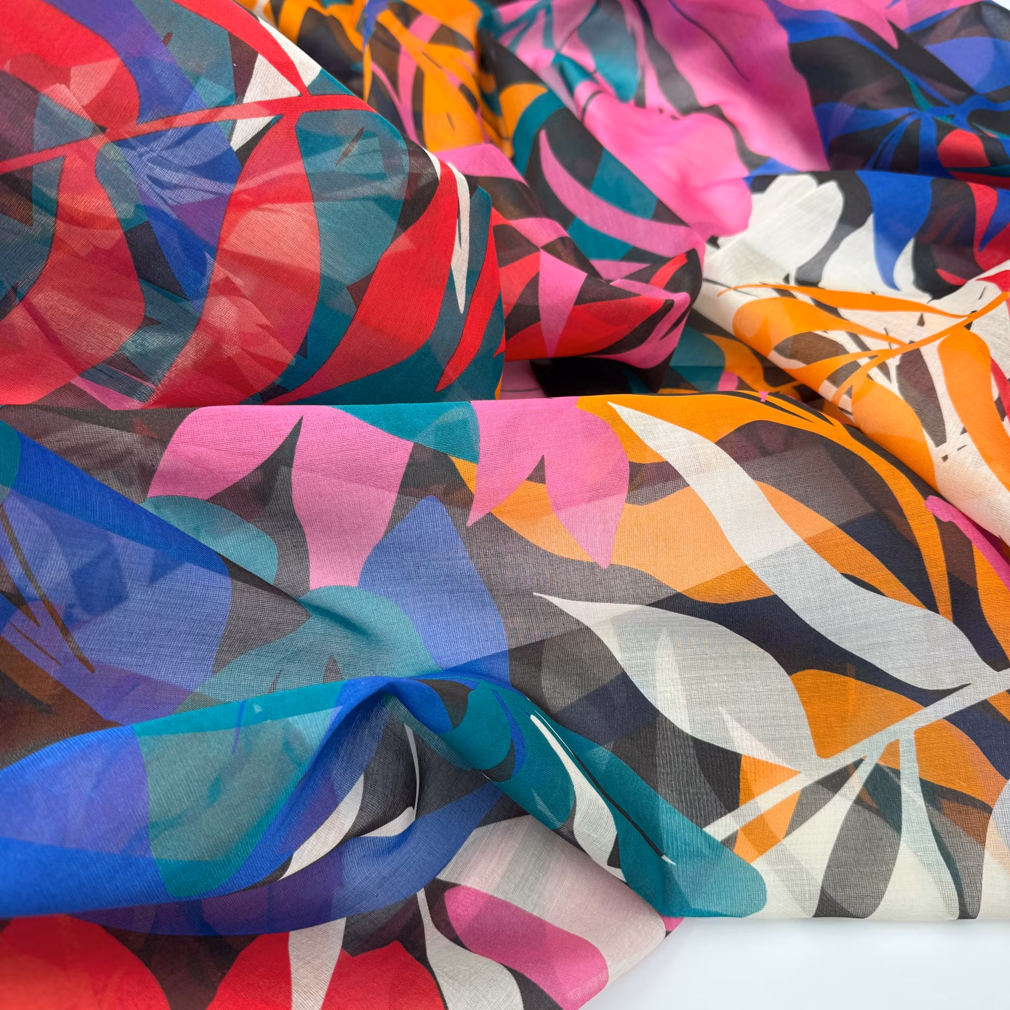 1,5m Siden/bomull batist glada blad