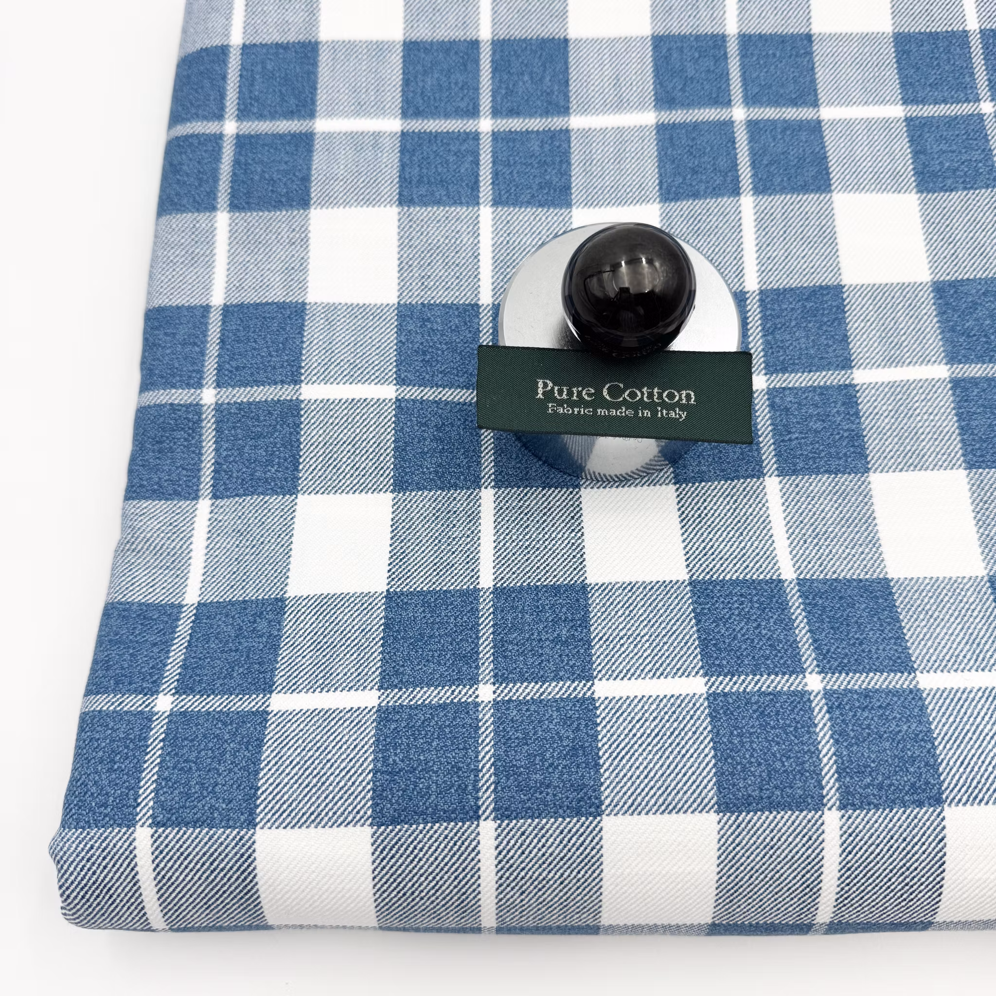 2,9m Bomullstwill rutig blå/vit Loro P ****