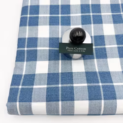 2,9m Bomullstwill rutig blå/vit Loro P ****