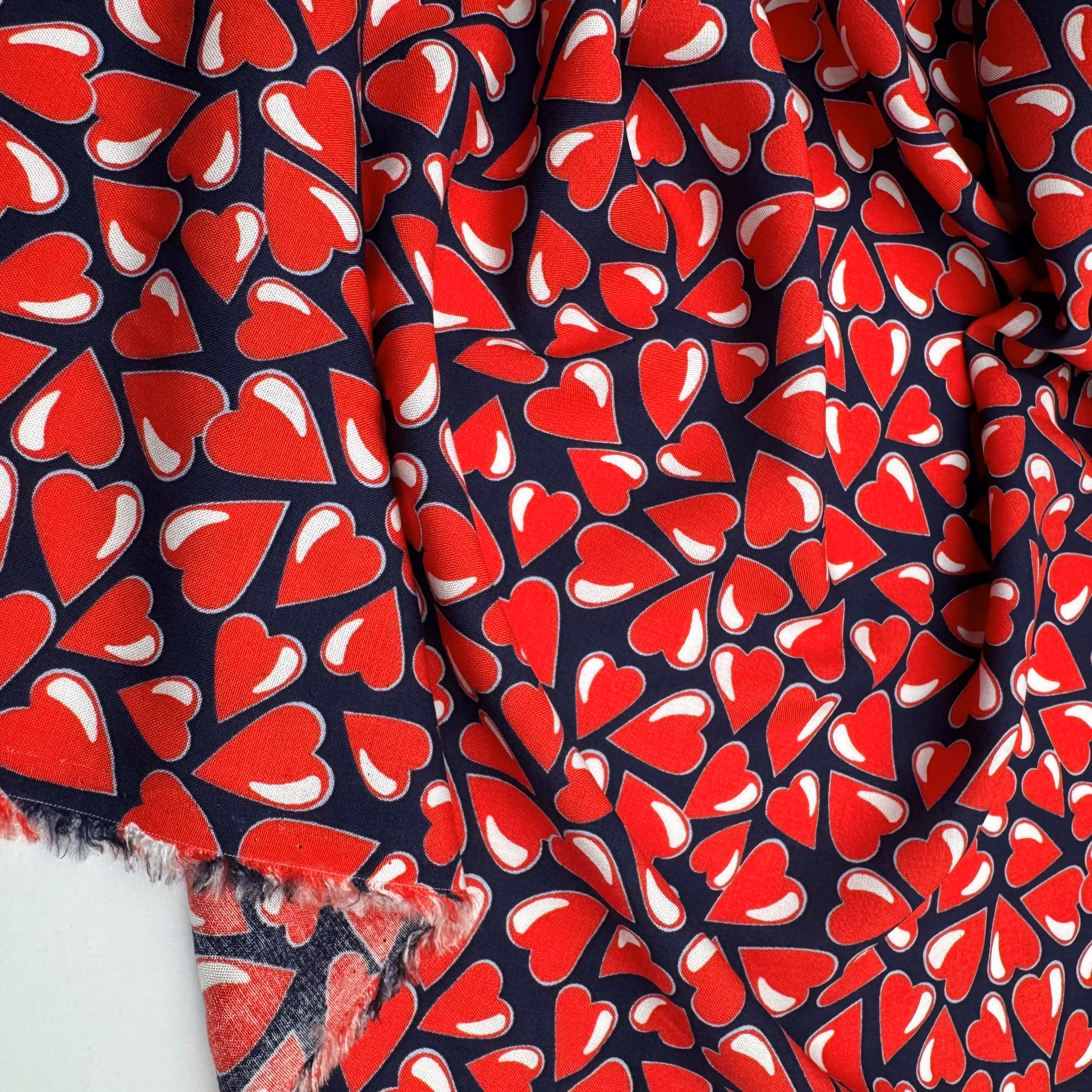 1,5m Viskos blå m hjärtan