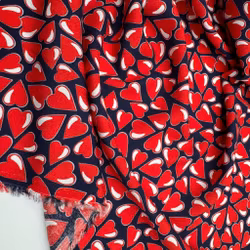 1,5m Viskos blå m hjärtan