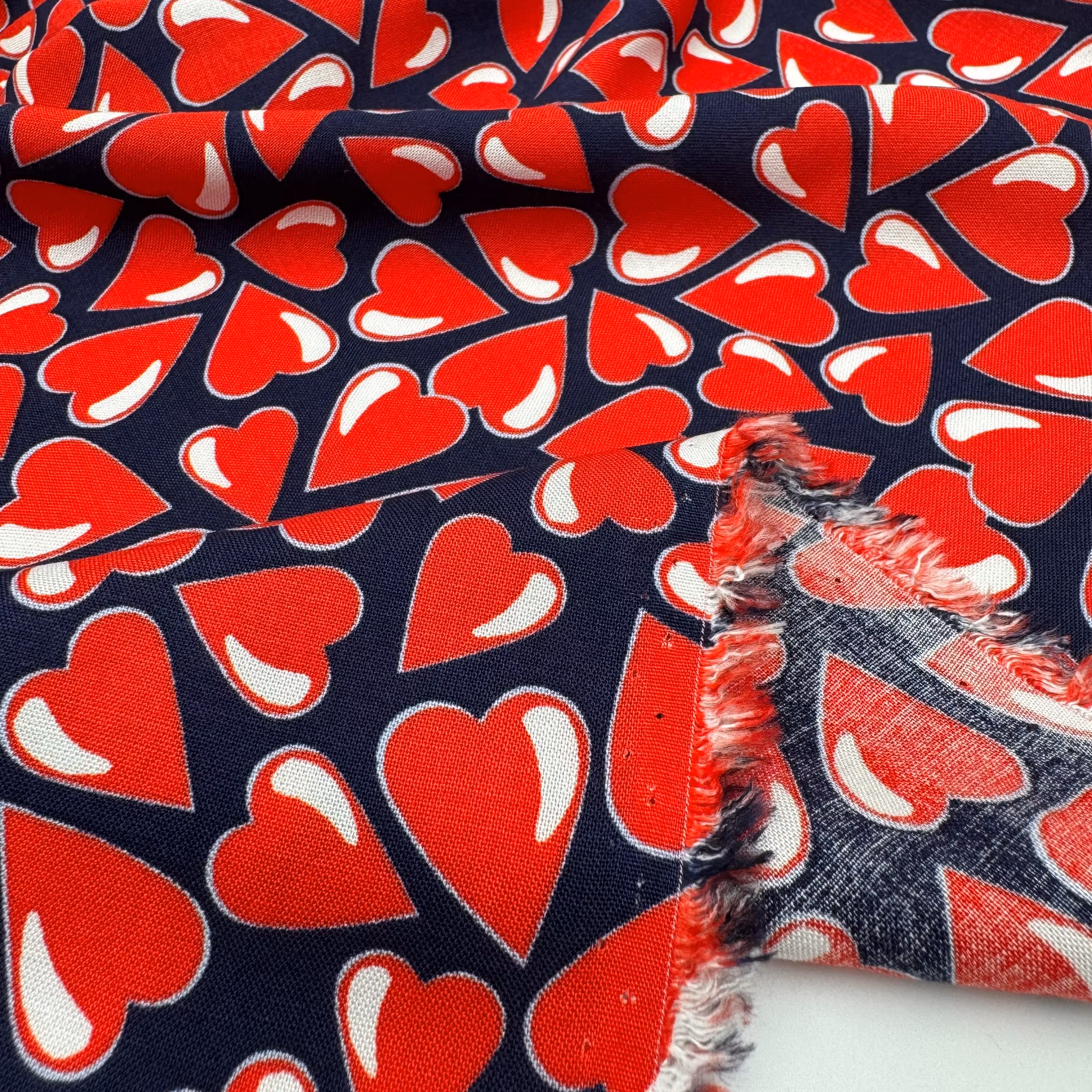 1,5m Viskos blå m hjärtan