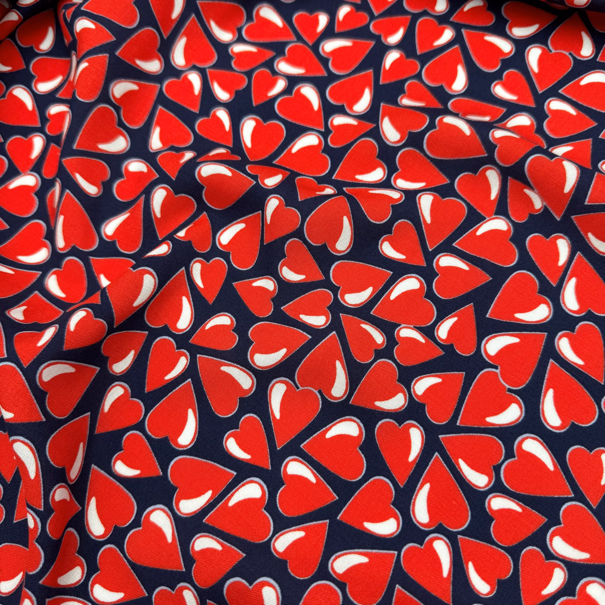 1,5m Viskos blå m hjärtan