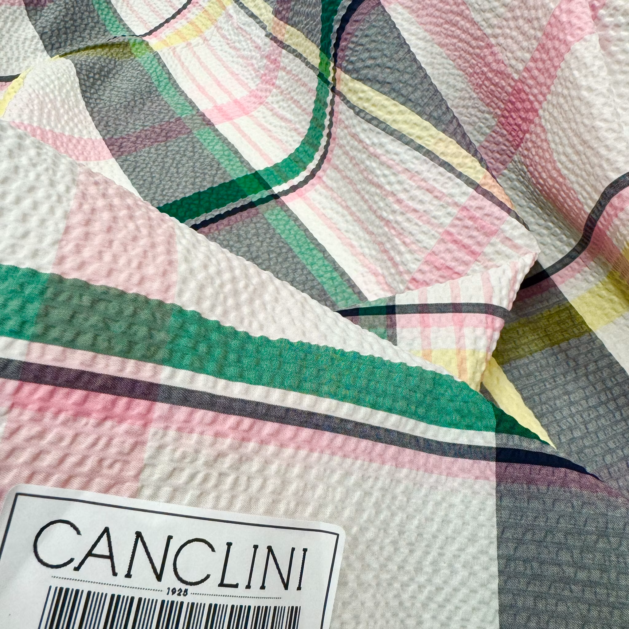 1,9m Bomullsbäckebölja vit botten rutig